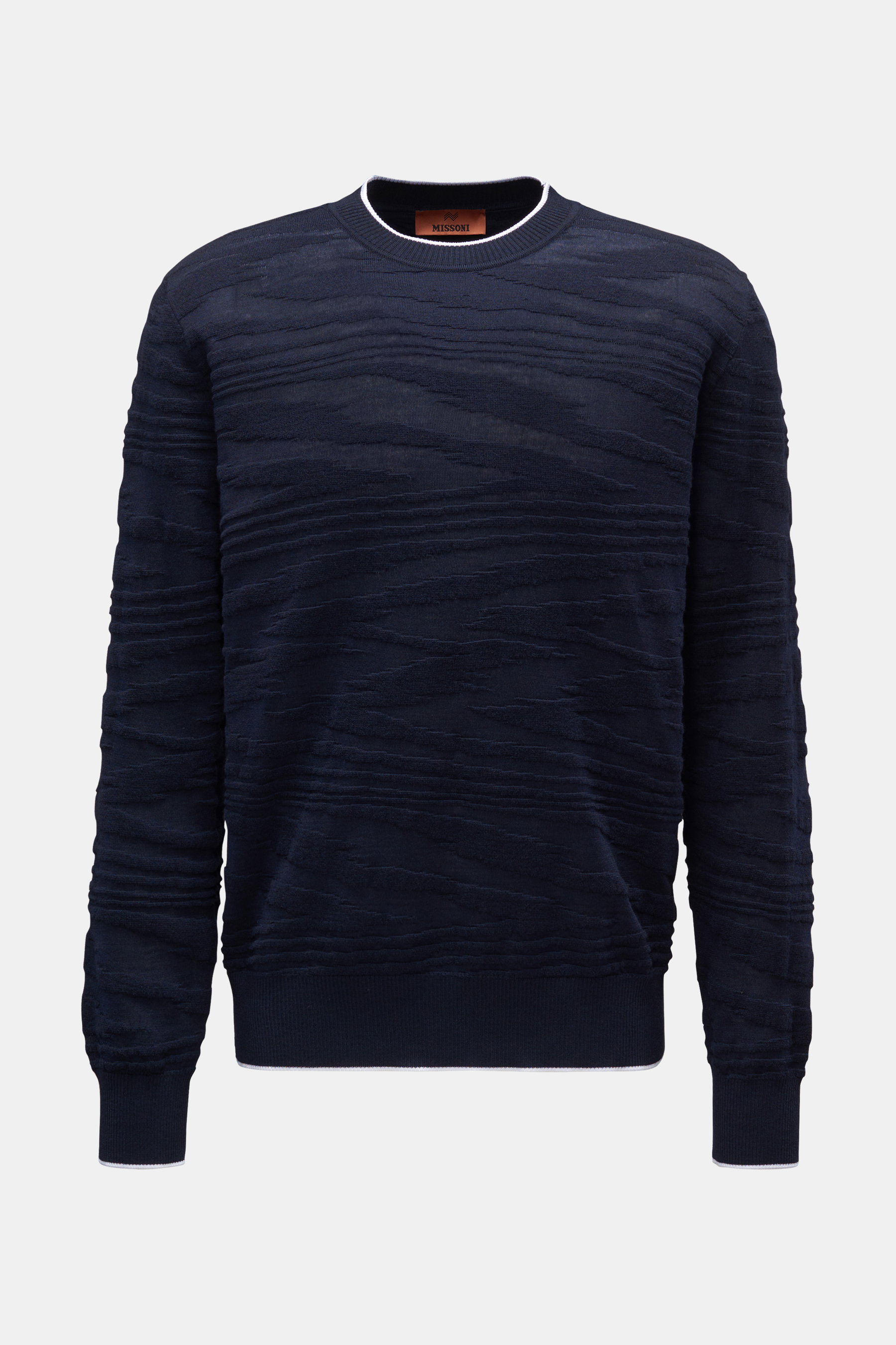 Missoni Feinstrick-Rundhalspullover navy