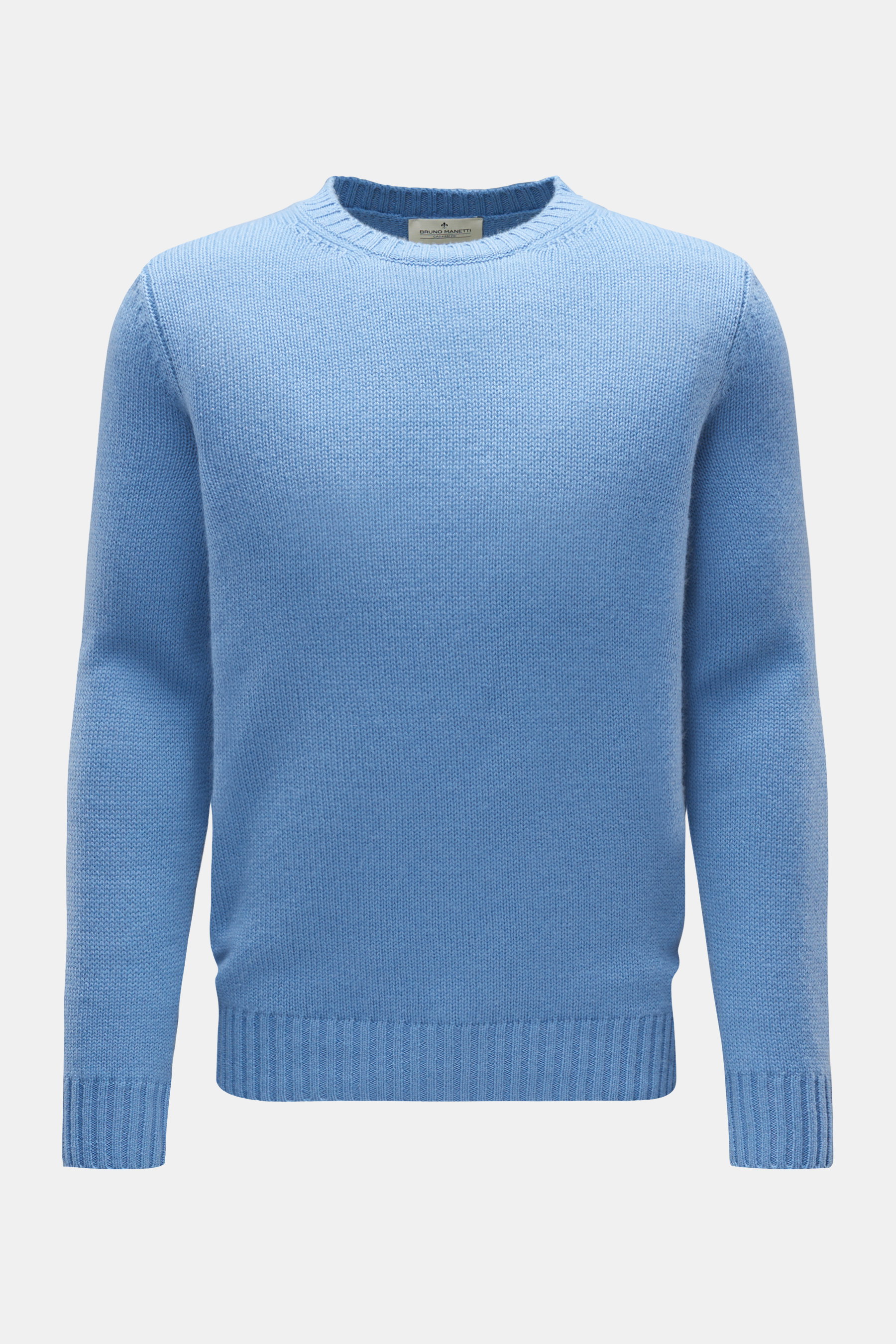 Bruno Manetti Cashmere Rundhalspullover blau