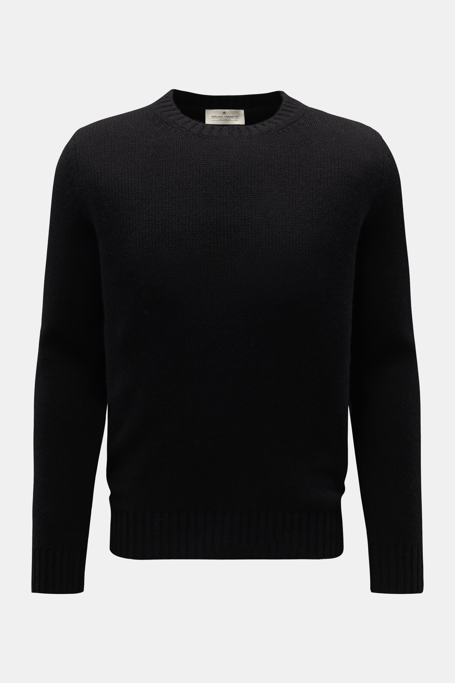 Bruno Manetti Cashmere Rundhalspullover schwarz