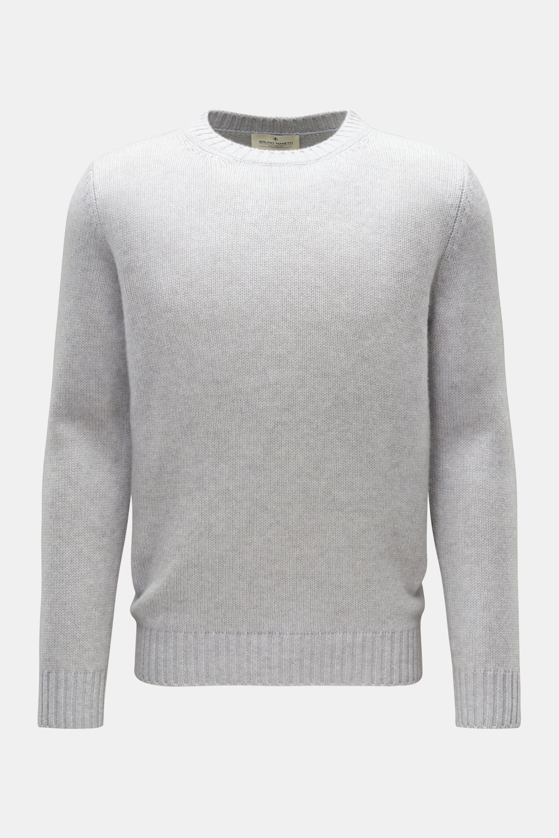 Bruno Manetti Cashmere Rundhalspullover hellgrau