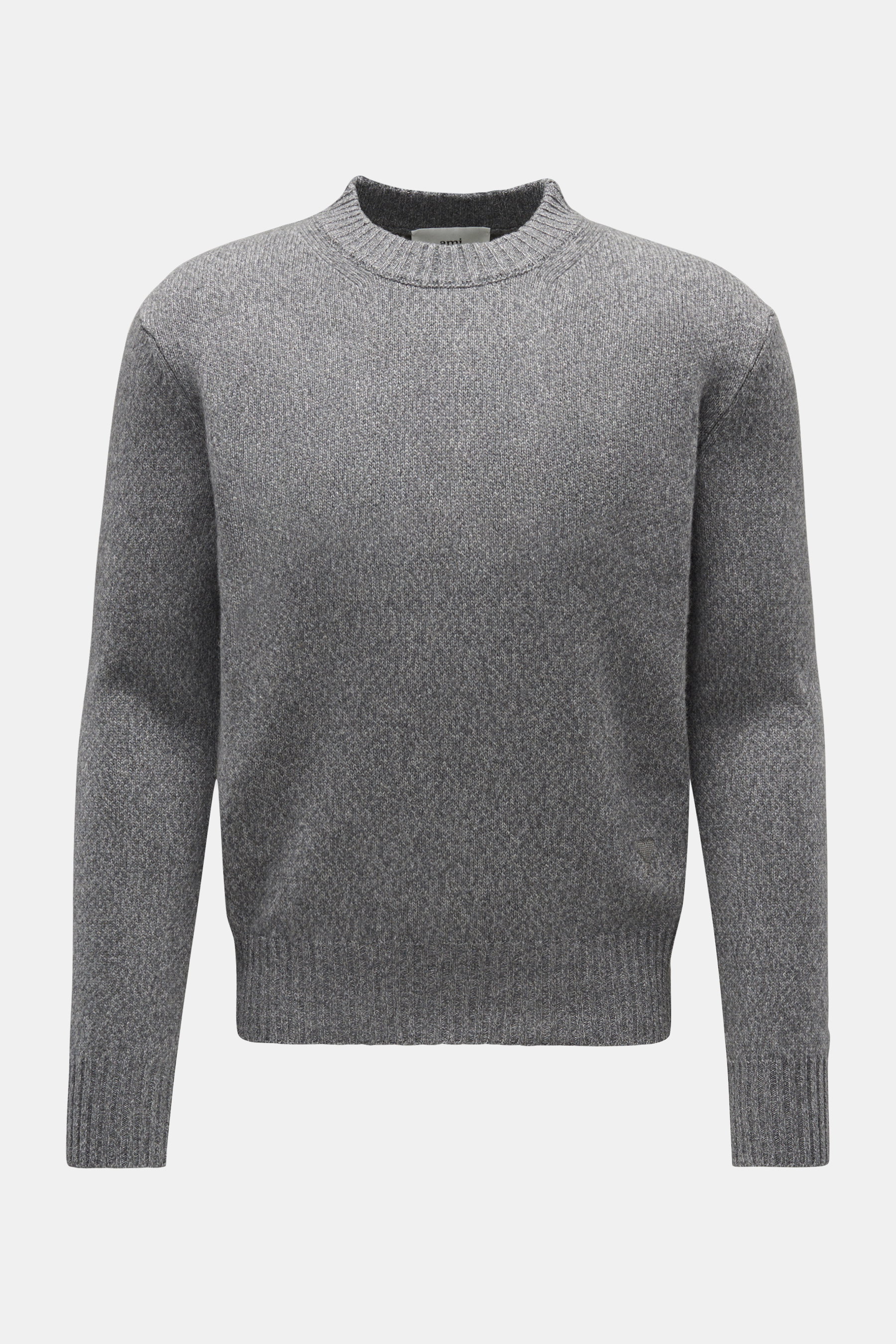 Ami Paris Cashmere Rundhalspullover grau