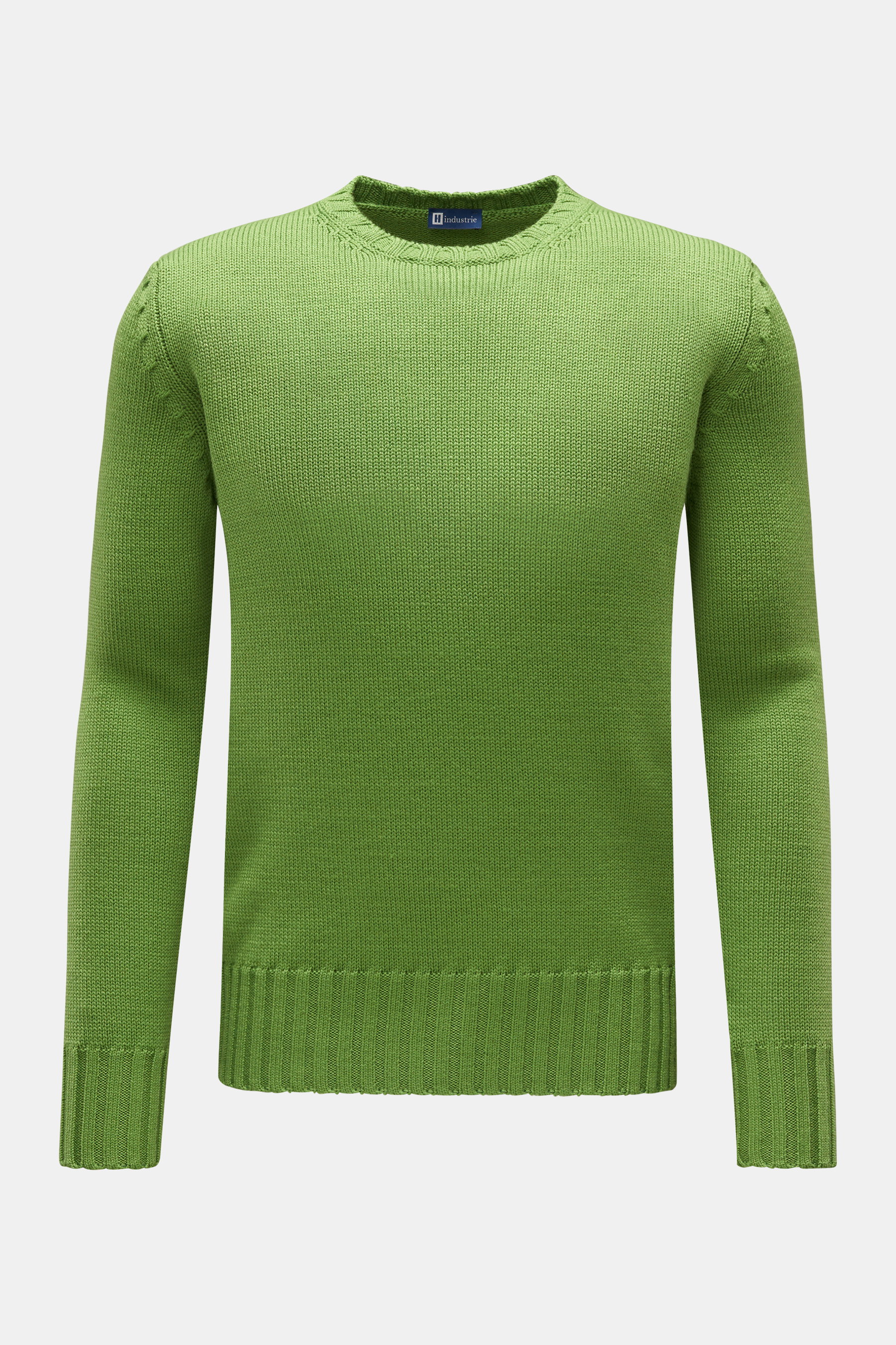 Hindustrie Merino Rundhalspullover grün