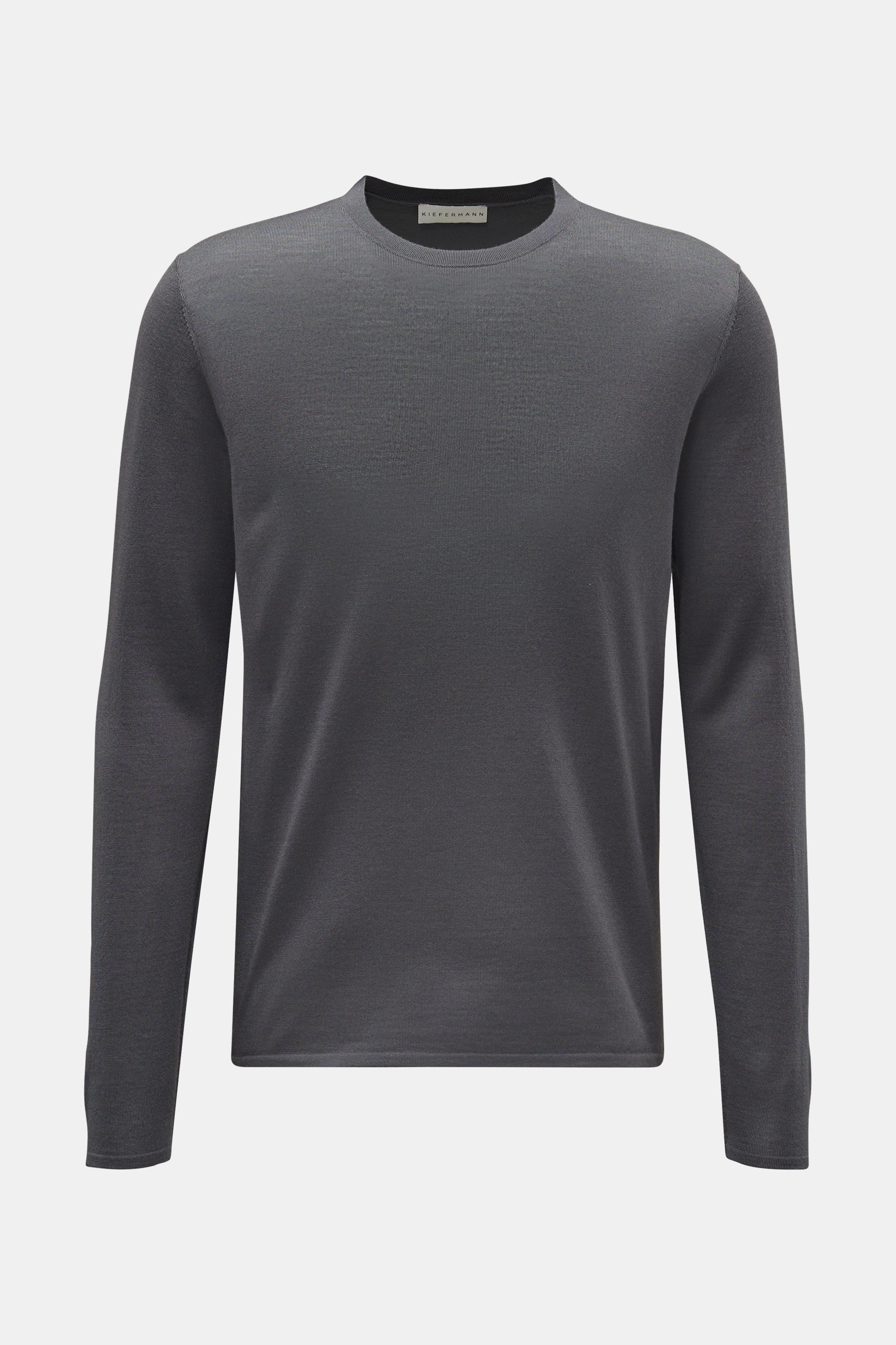 Kiefermann Merino Feinstrick-Rundhalspullover 'Marley' dunkelgrau