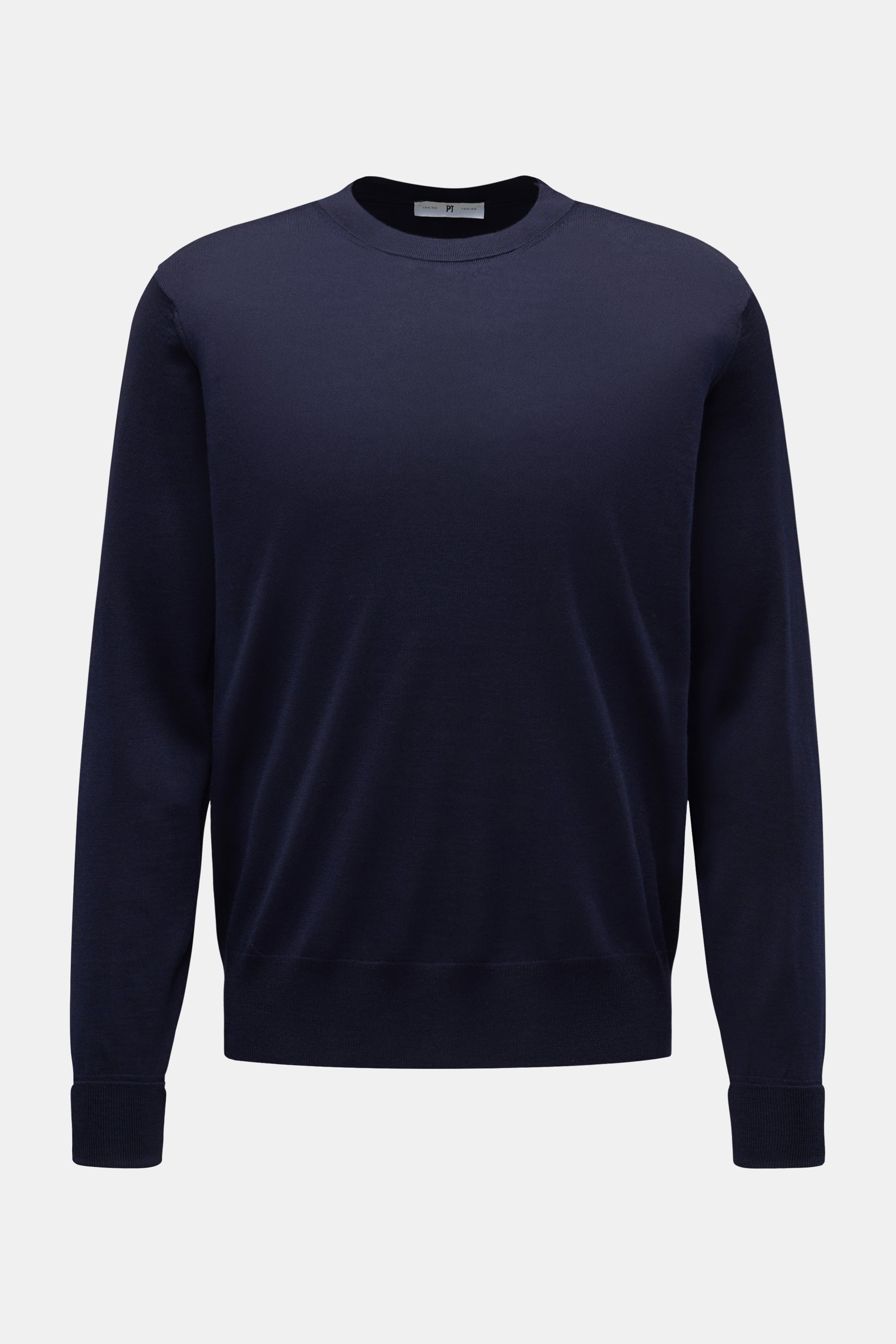 PT Torino Feinstrick-Rundhalspullover navy