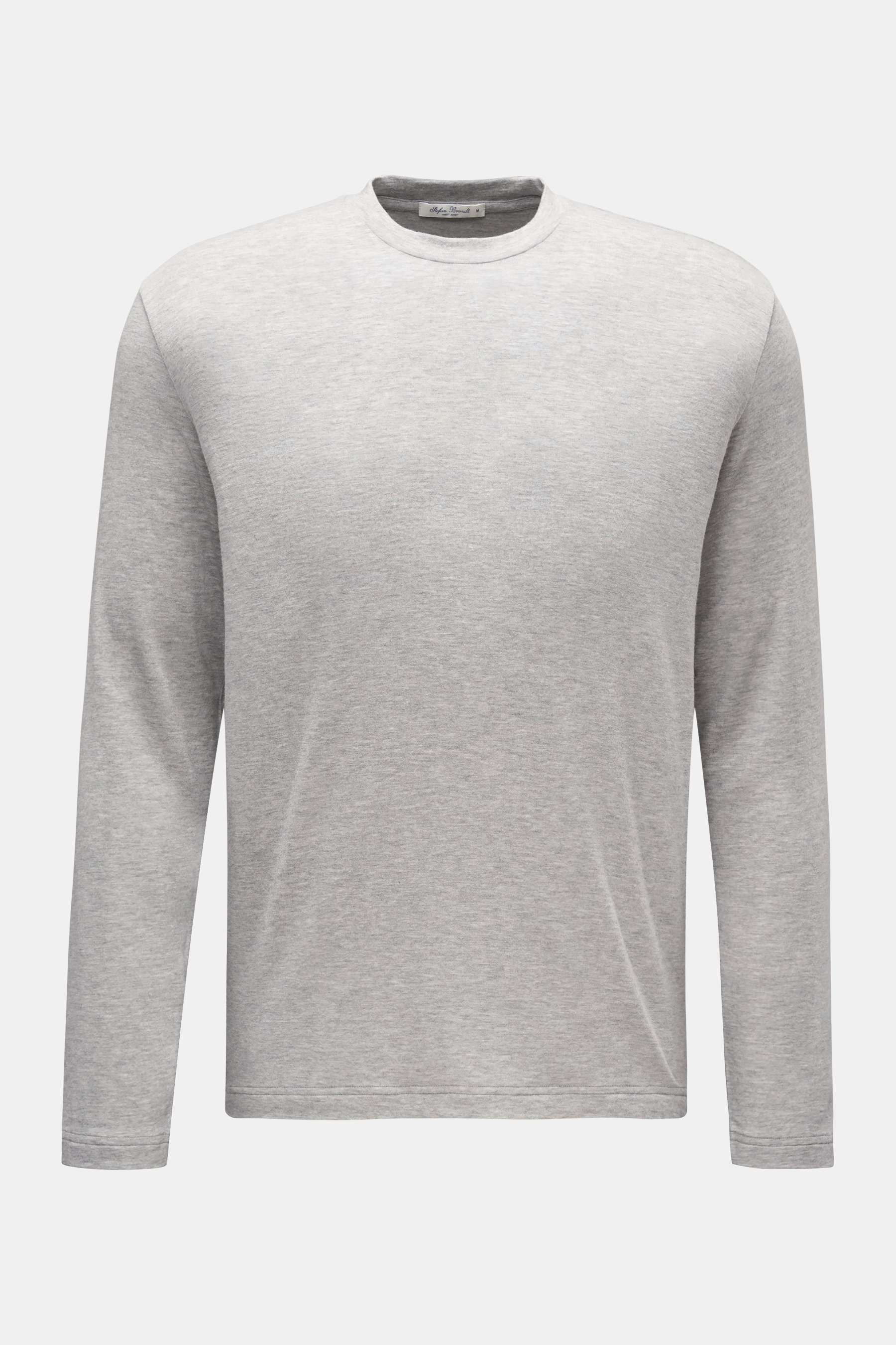 Stefan Brandt Rundhals-Longsleeve 'Eli' hellgrau