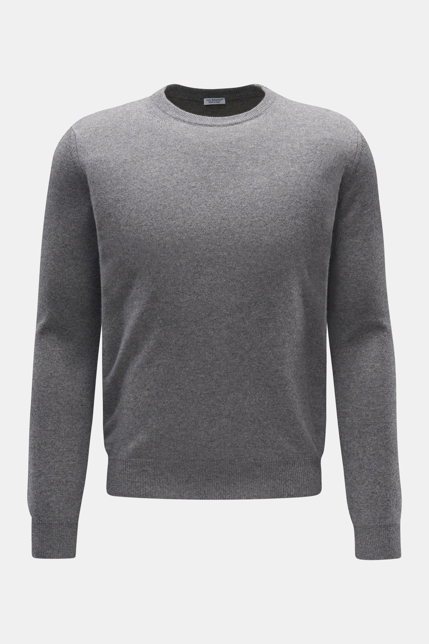Cashmere Rundhalspullover grau