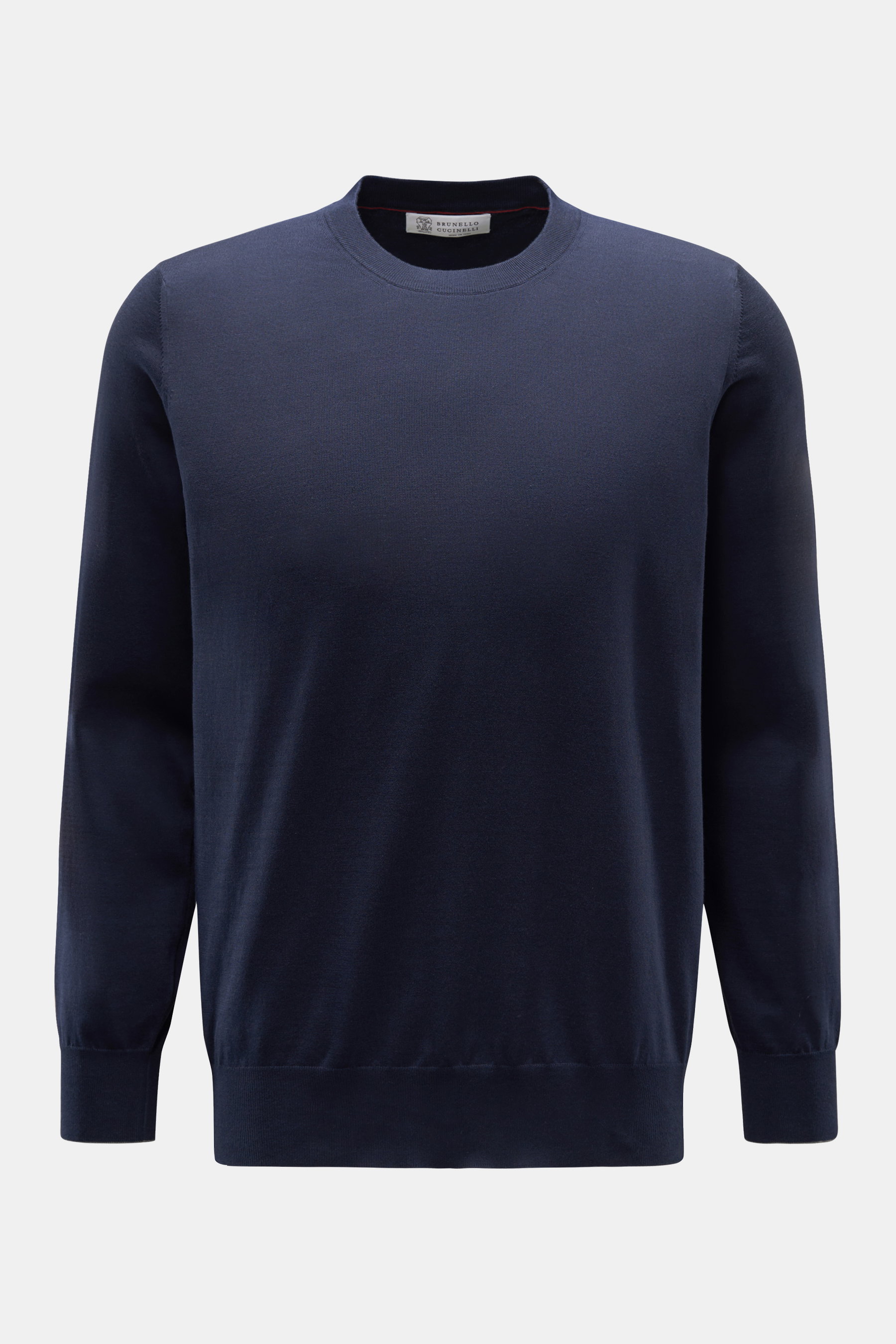 Brunello Cucinelli Feinstrick-Rundhalspullover navy