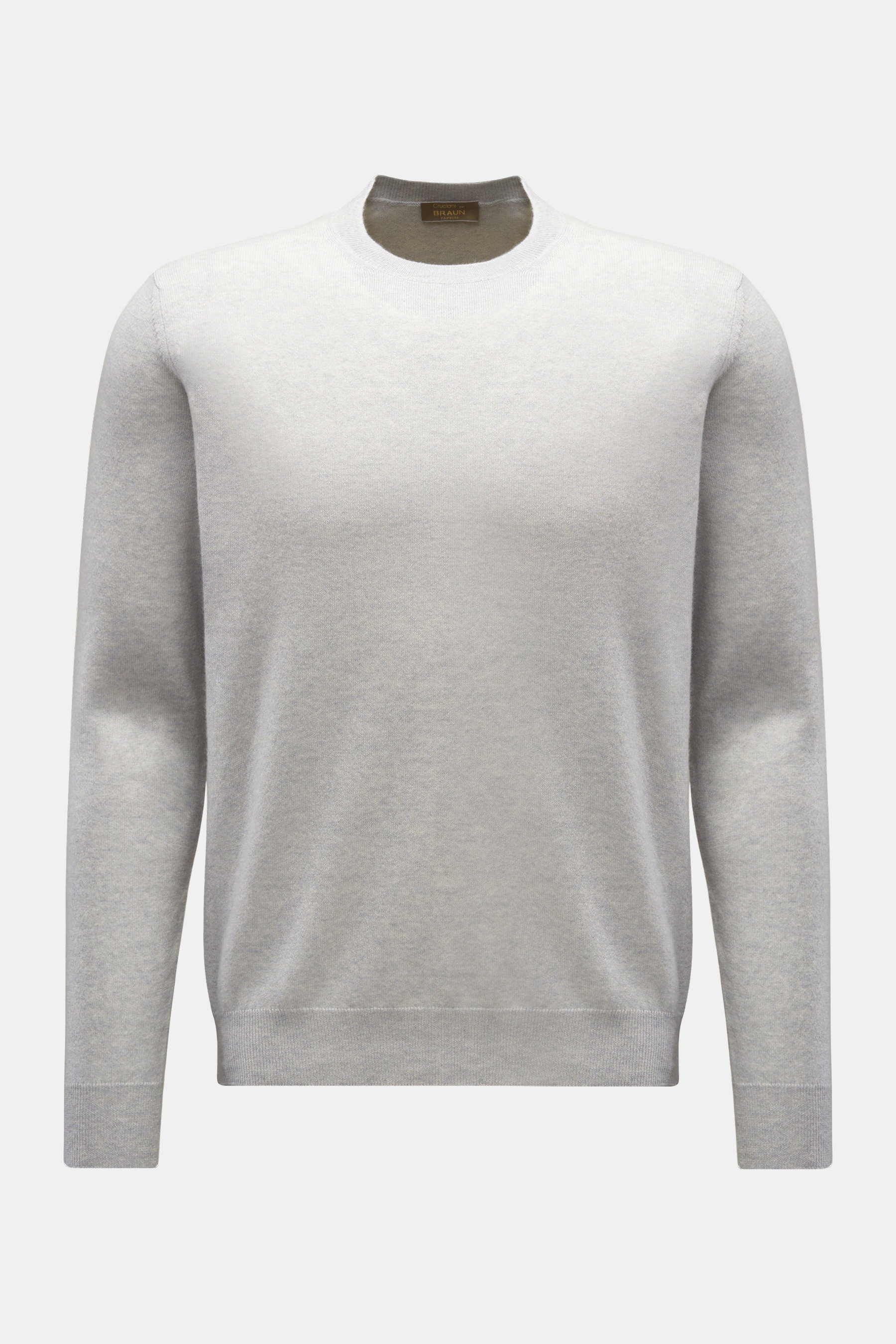 Cruciani Cashmere Rundhalspullover hellgrau meliert