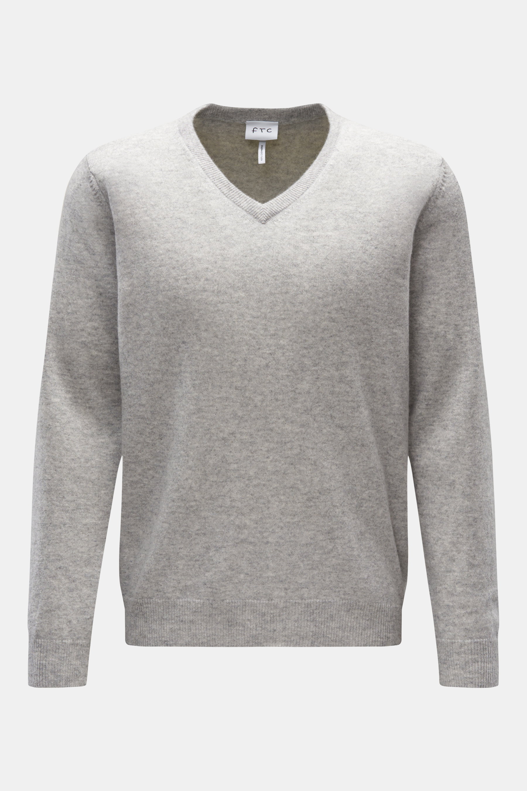 FTC Cashmere V-Neck Pullover hellgrau meliert