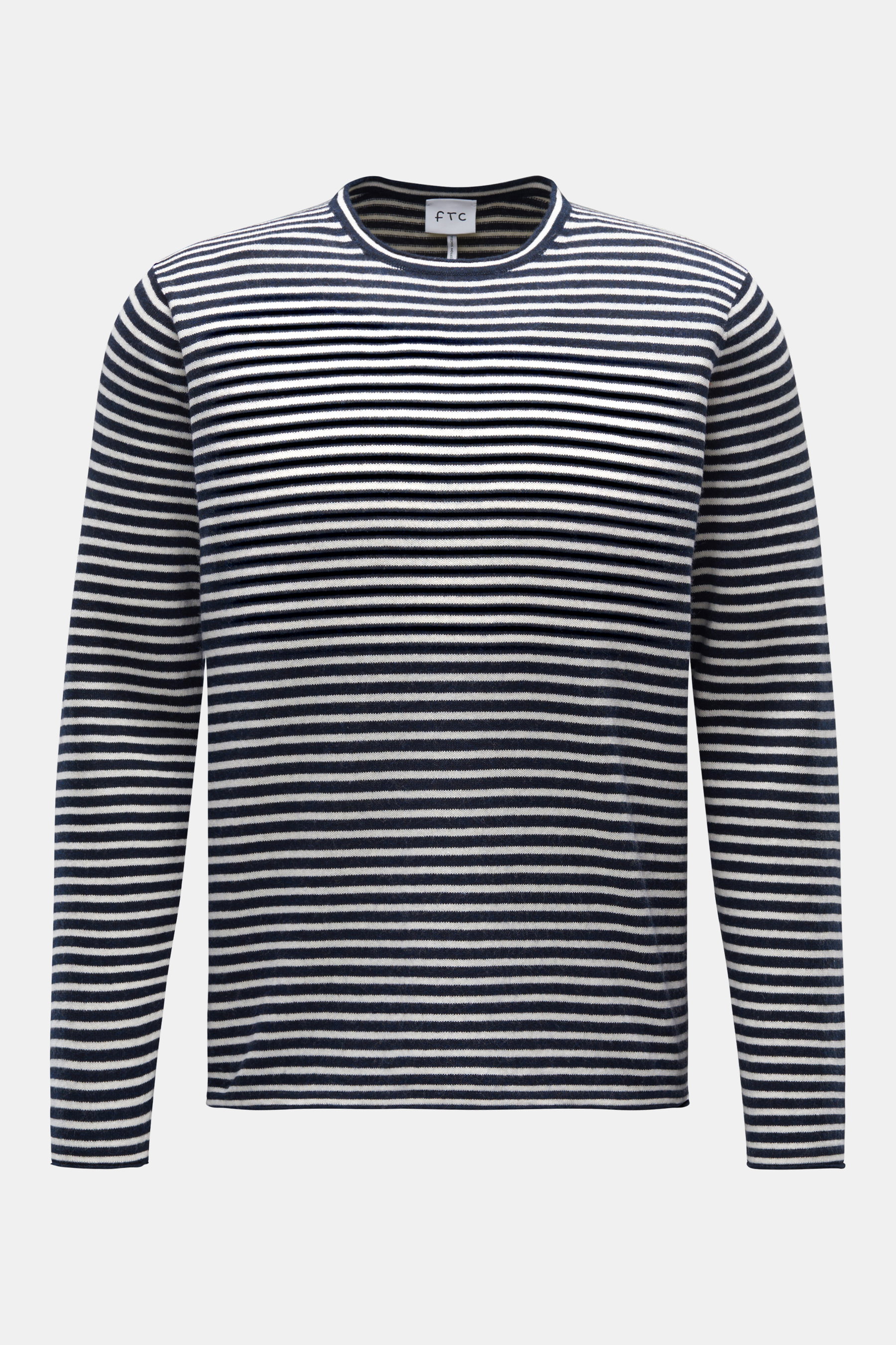 FTC Rundhalspullover navy/offwhite gestreift