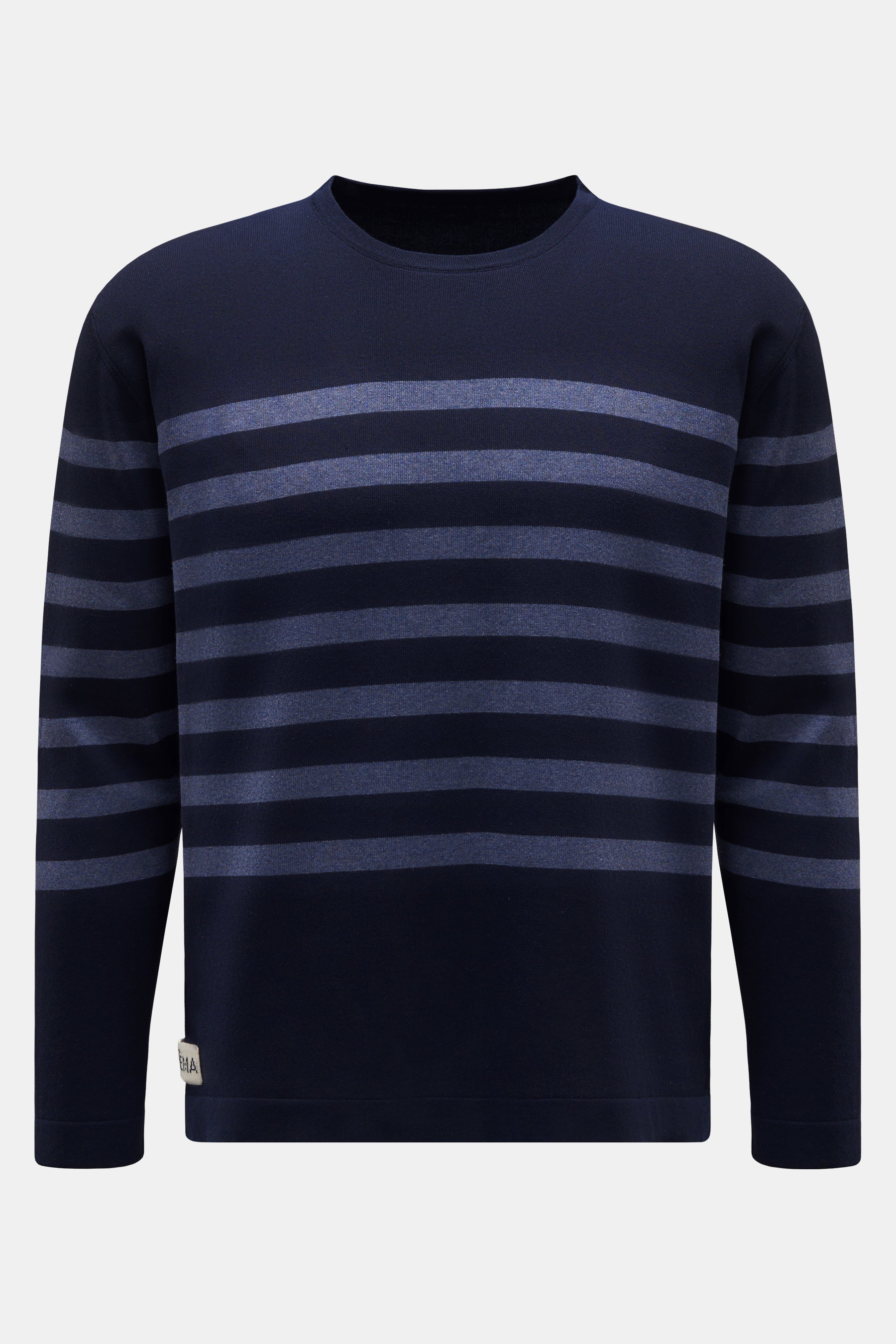 Matéma Rundhalspullover navy/graublau gestreift