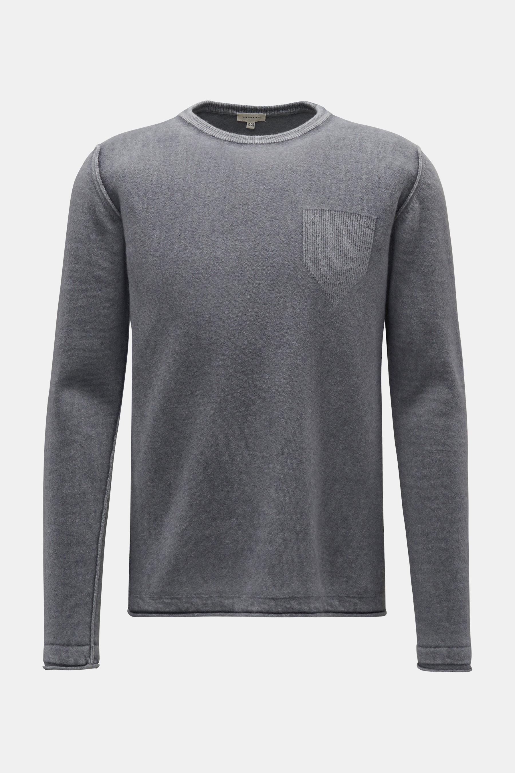 Weber+Weber Rundhals-Pullover 'Vintage Merino' grau