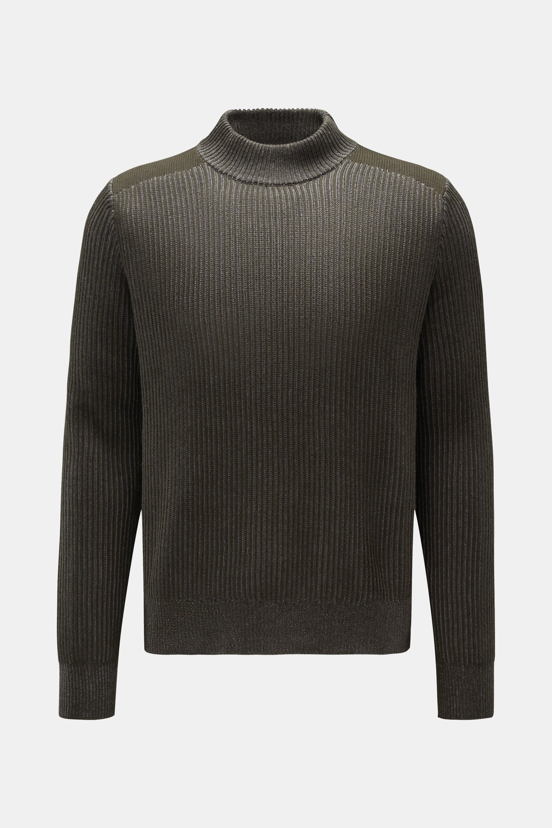 Belstaff Rundhalspullover 'Stanley' dunkelgrün/grau
