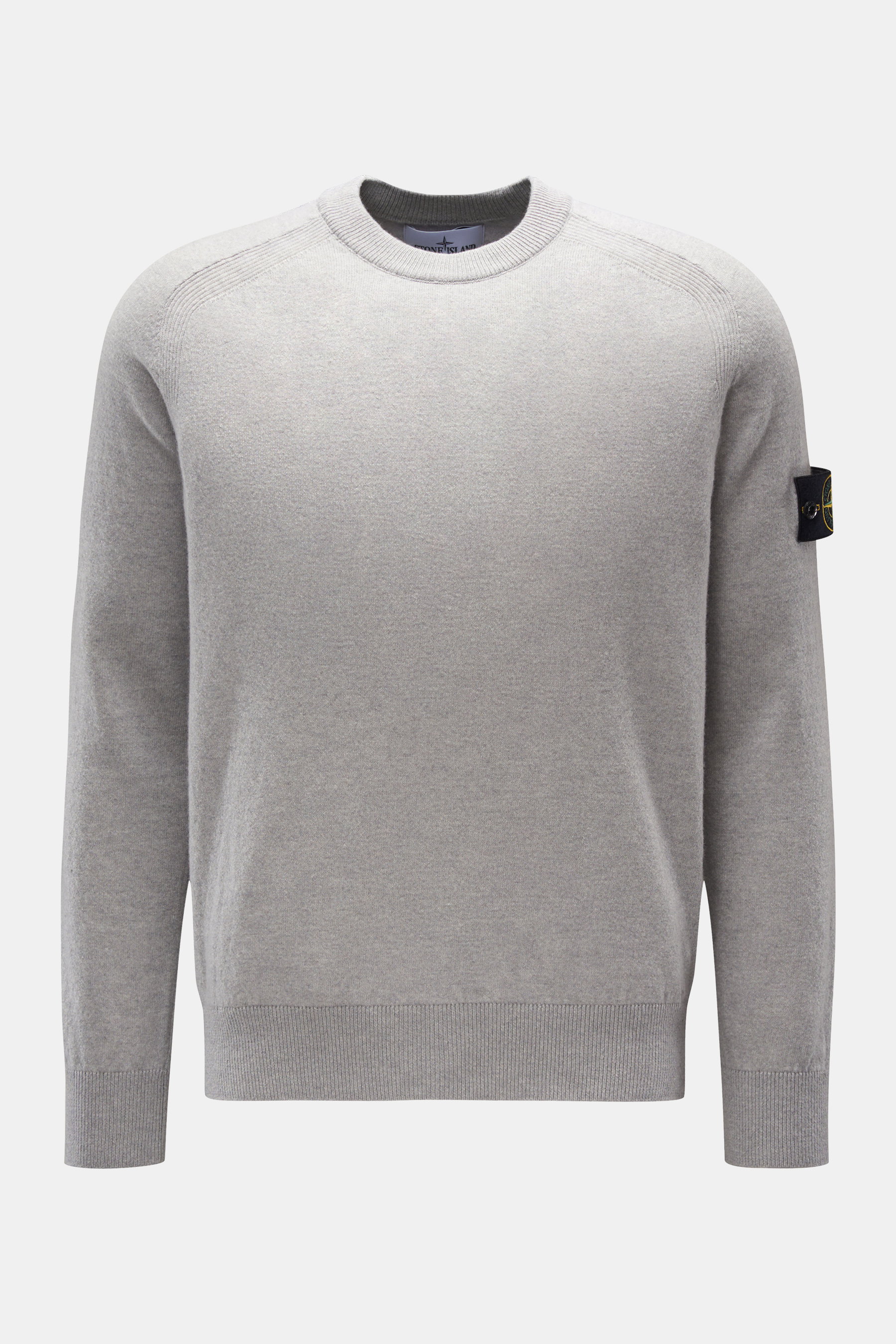 Stone Island Rundhalspullover 'Geelong' hellgrau meliert