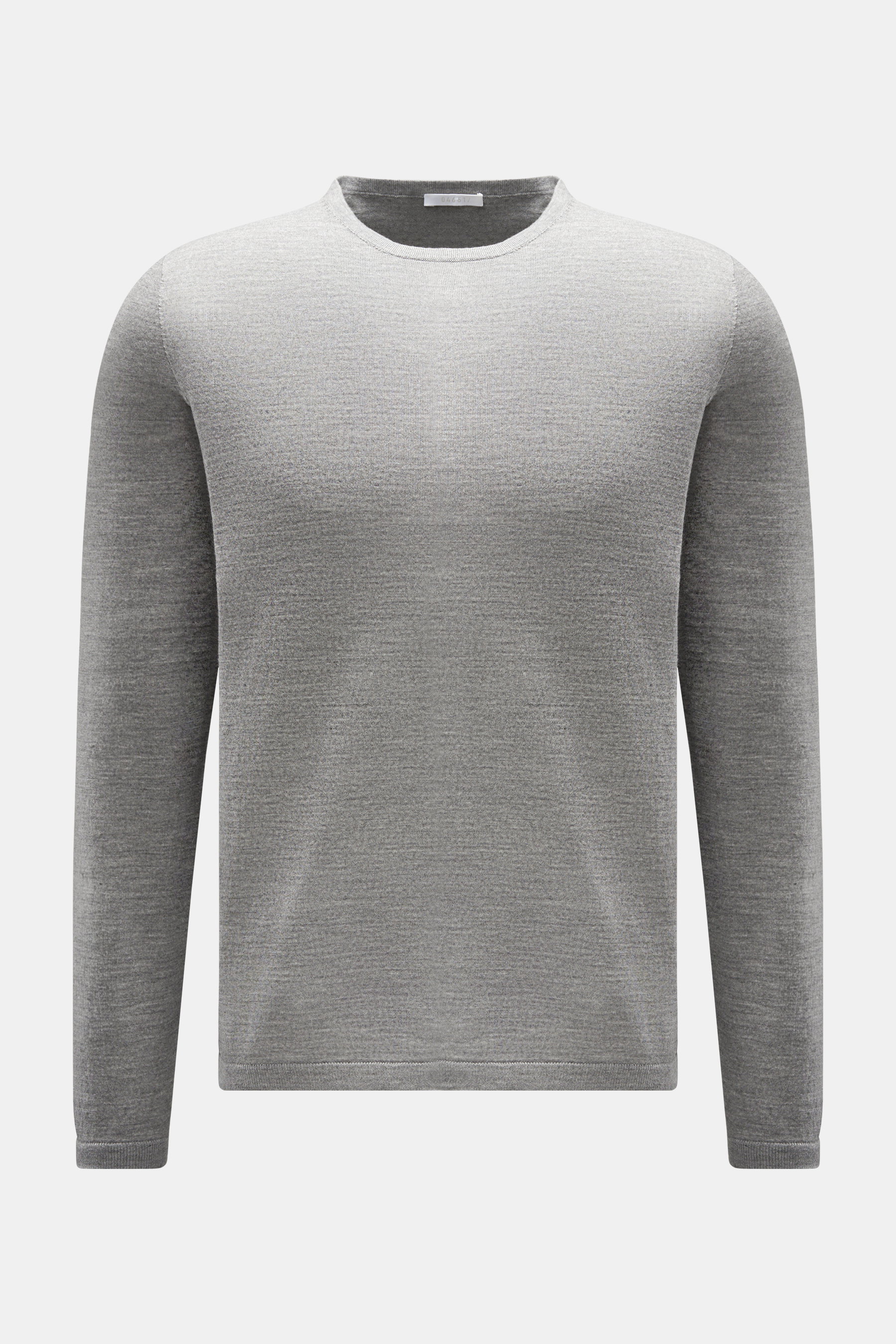 Feinstrick-Rundhalspullover 'The Ultimate Crew' grau