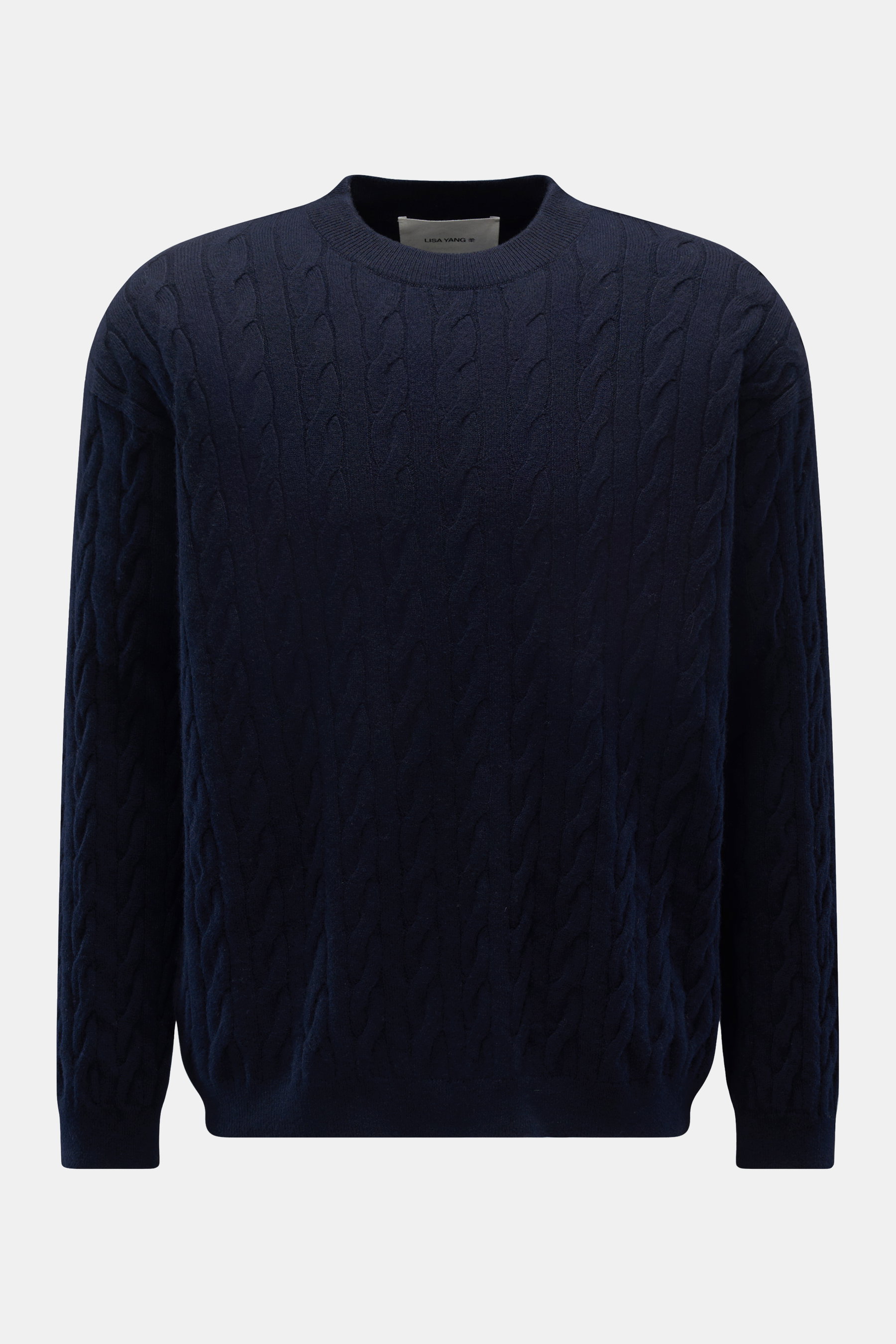 Lisa Yang Cashmere Rundhalspullover 'Oskar' navy