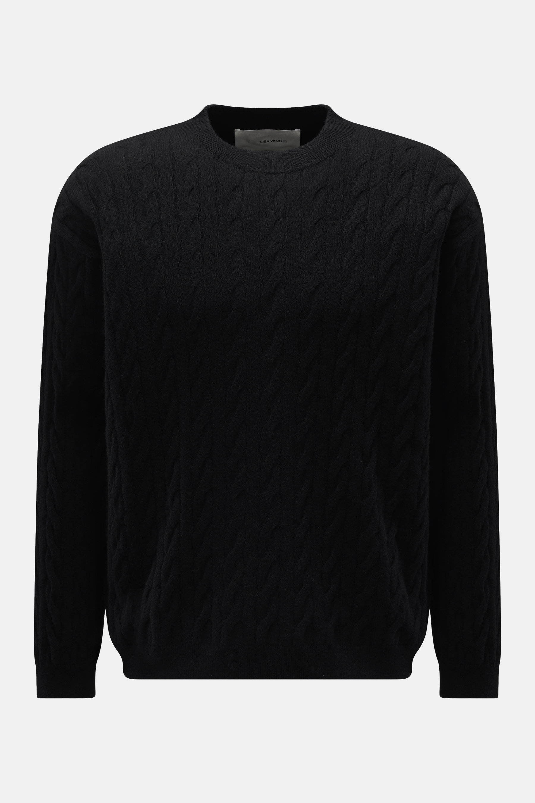 Lisa Yang Cashmere Rundhalspullover 'Oskar' schwarz