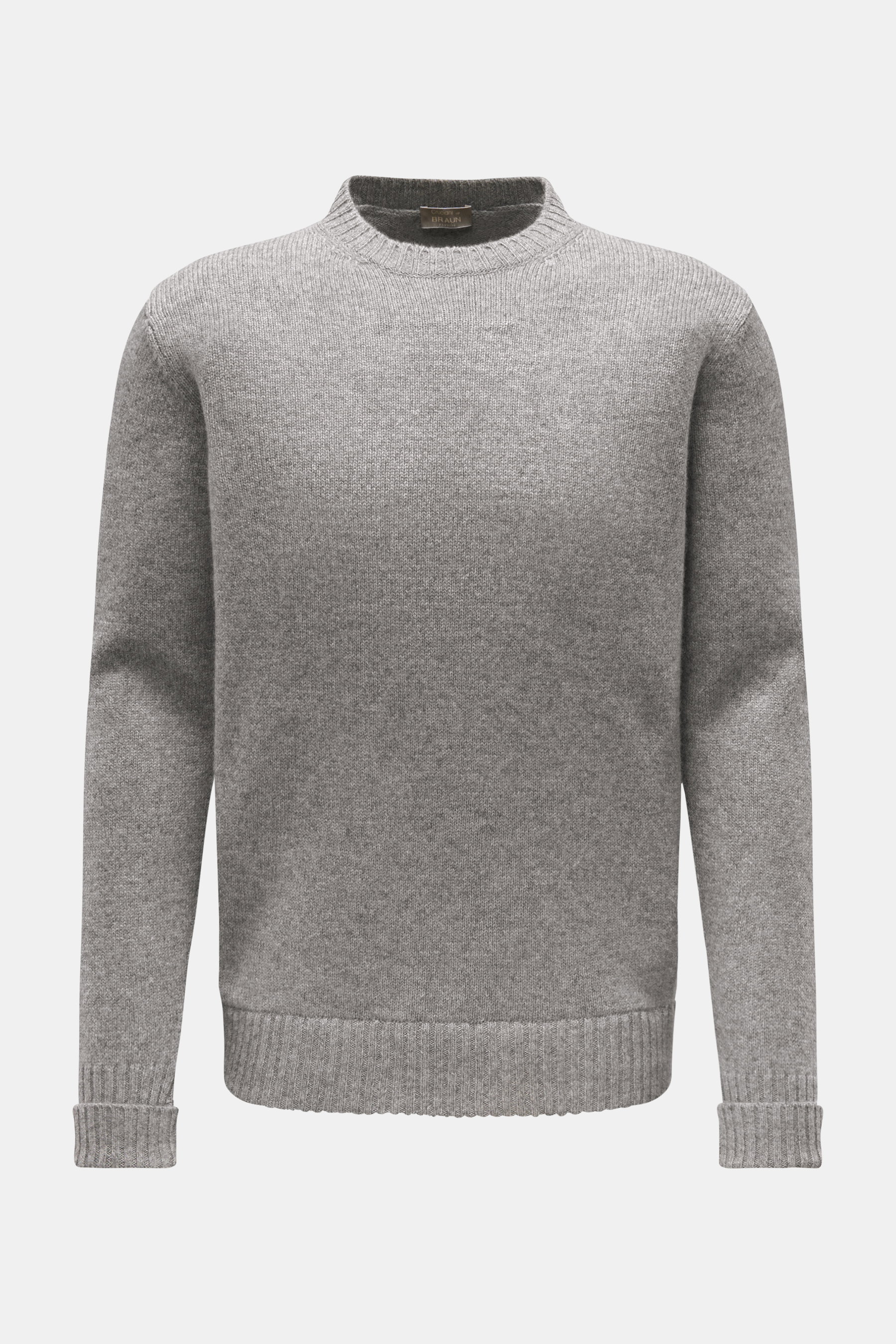 Cruciani Cashmere Rundhalspullover grau meliert