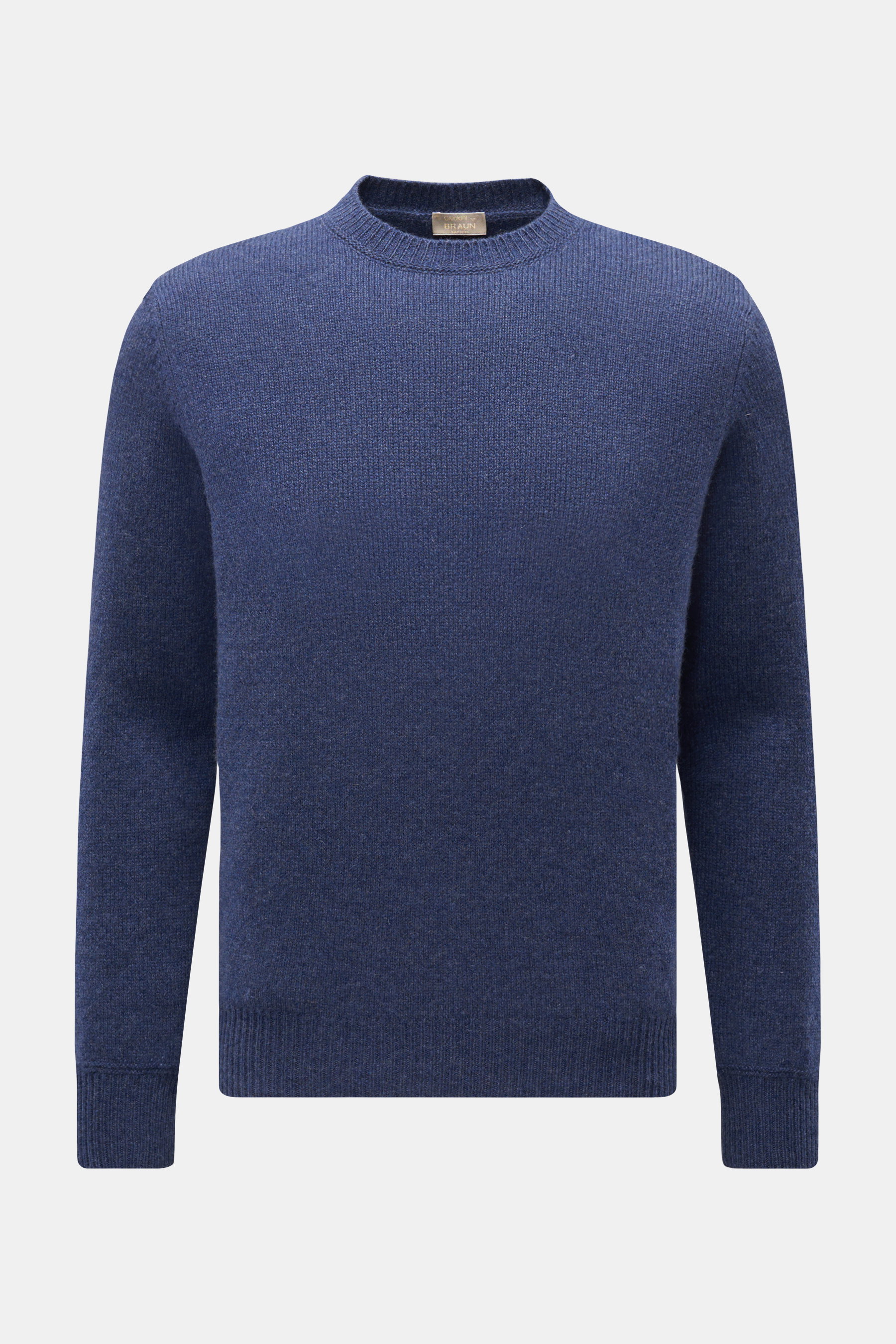 Cruciani Cashmere Rundhalspullover dunkelblau meliert