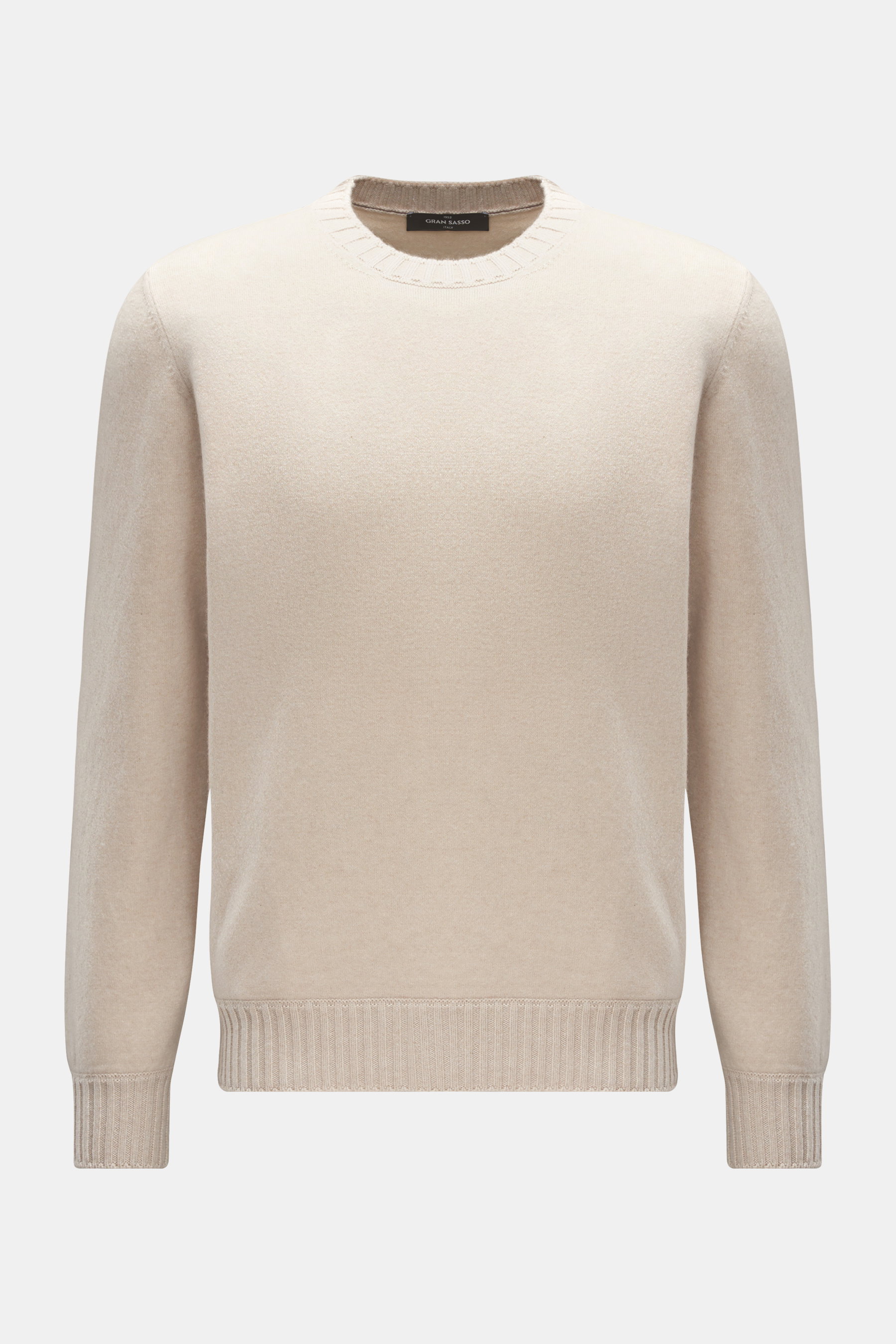 Cashmere Rundhalspullover sand