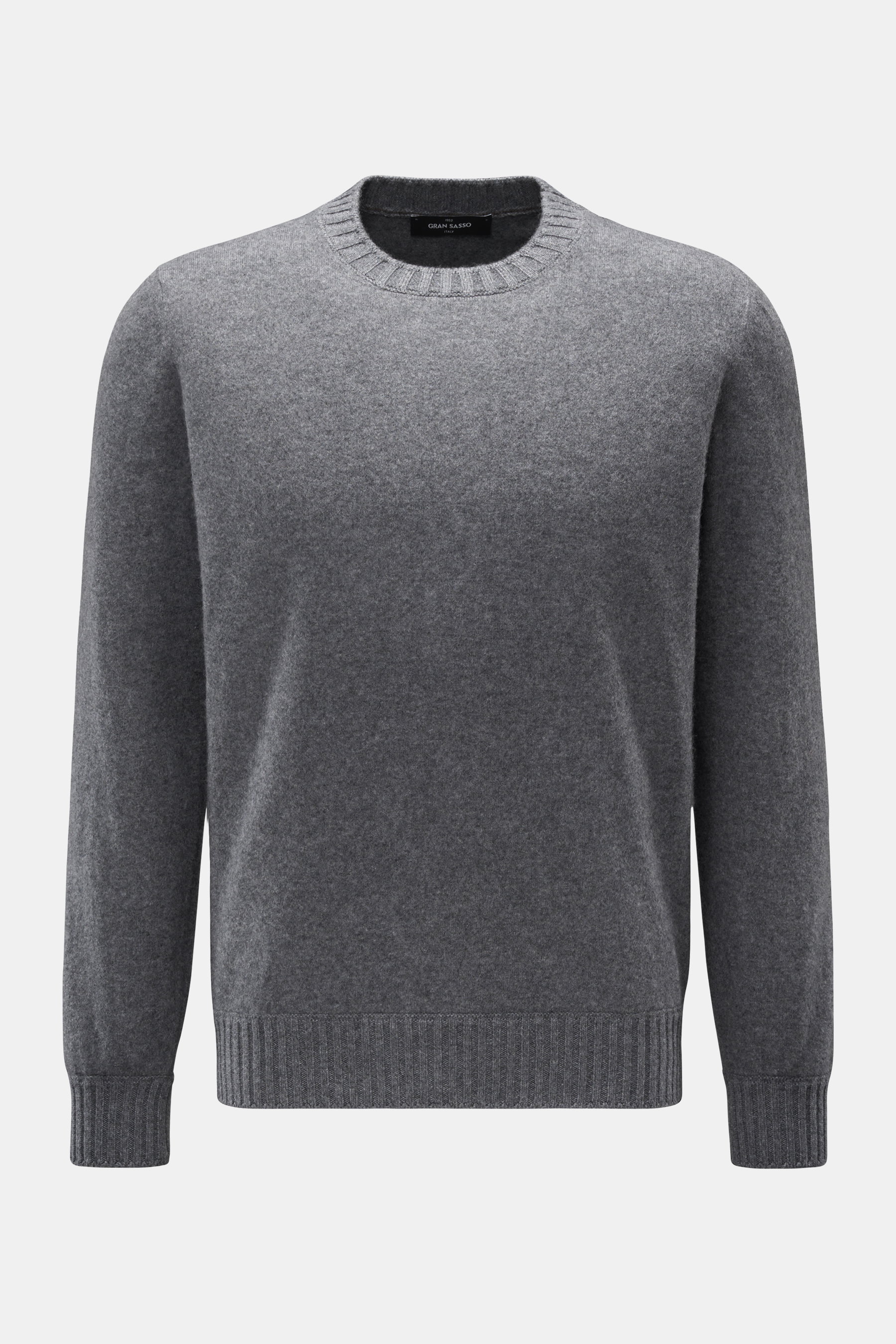 Gran Sasso Cashmere Rundhalspullover dunkelgrau meliert