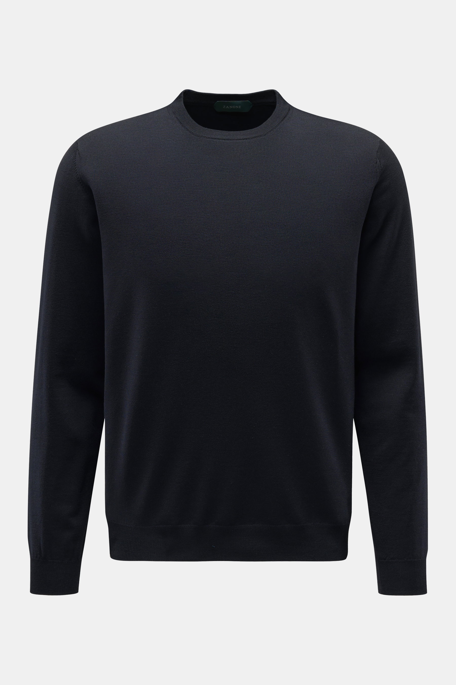 Zanone Feinstrick-Rundhalspullover navy