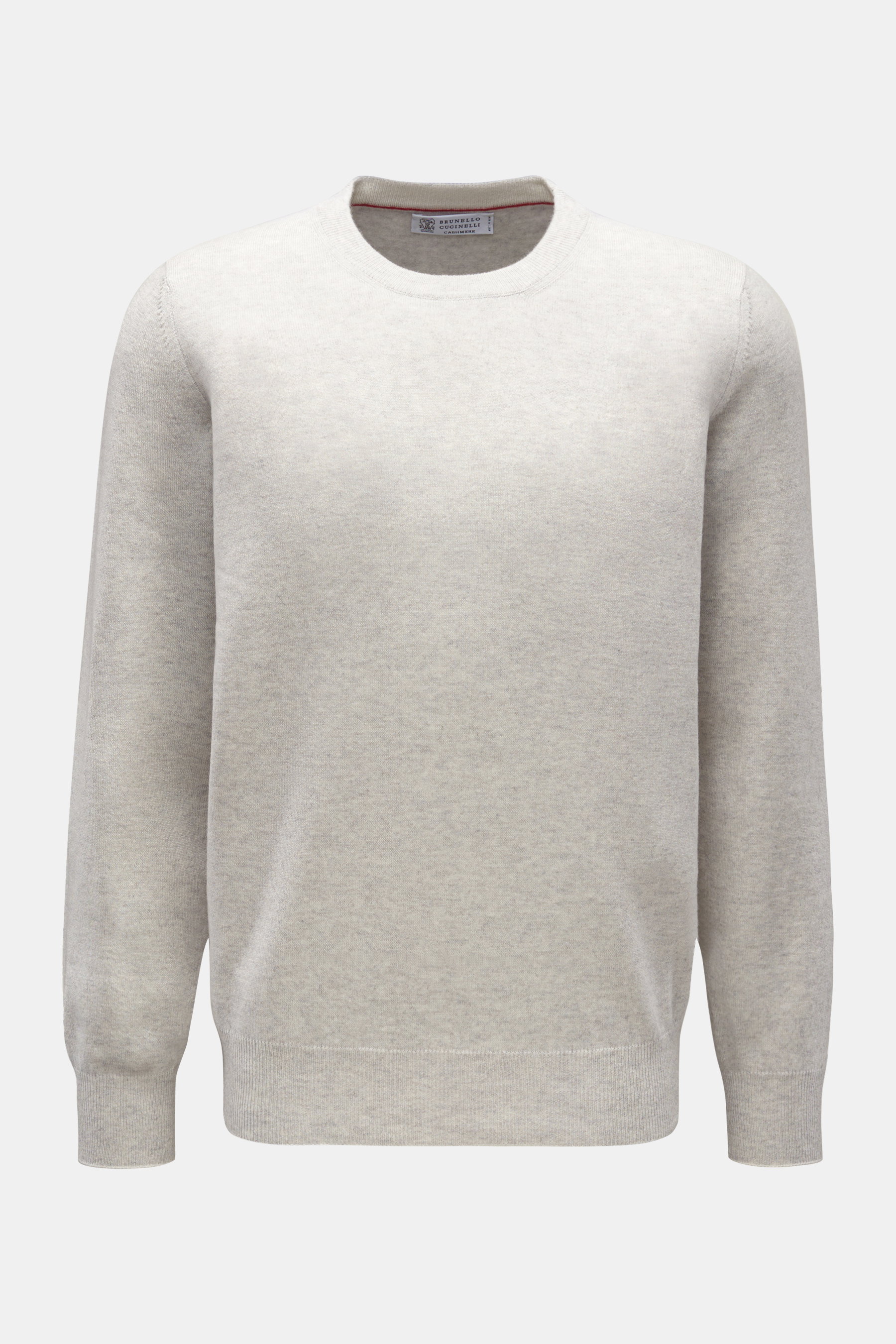 Brunello Cucinelli Cashmere Rundhalspullover hellgrau