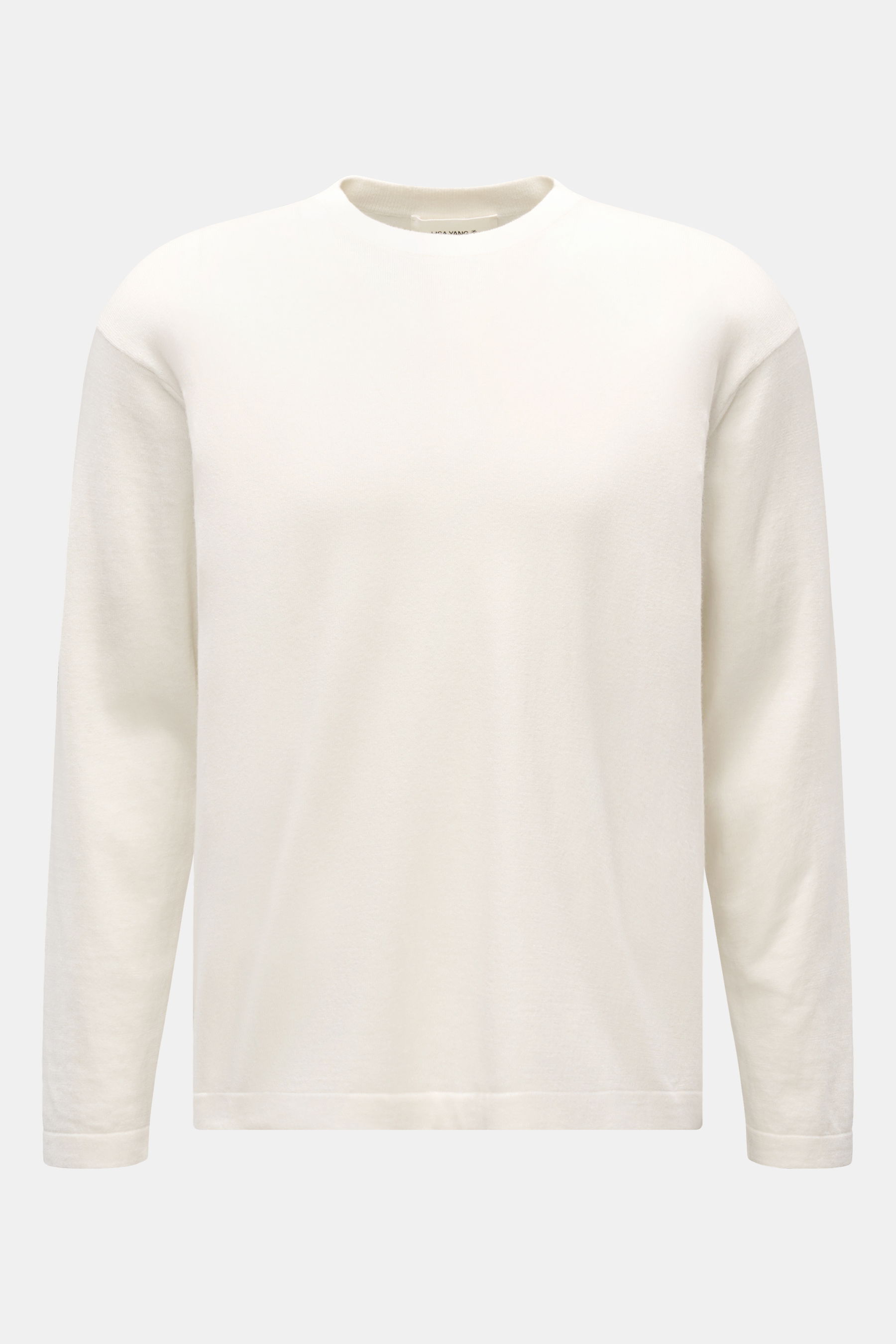 Lisa Yang - Herren - Feinstrick Rundhals-Pullover 'Brendan' offwhite