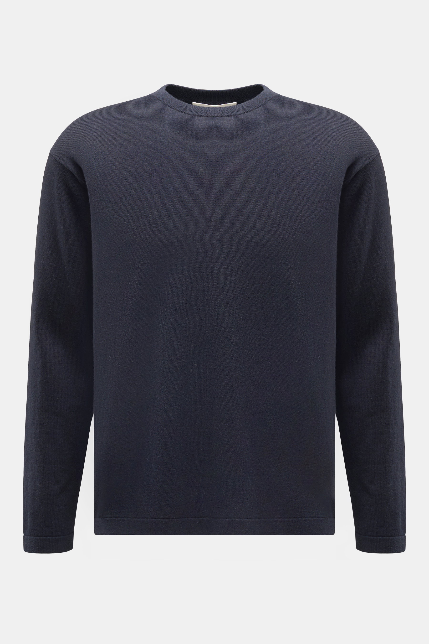 Lisa Yang Feinstrick Rundhals-Pullover 'Brendan' navy