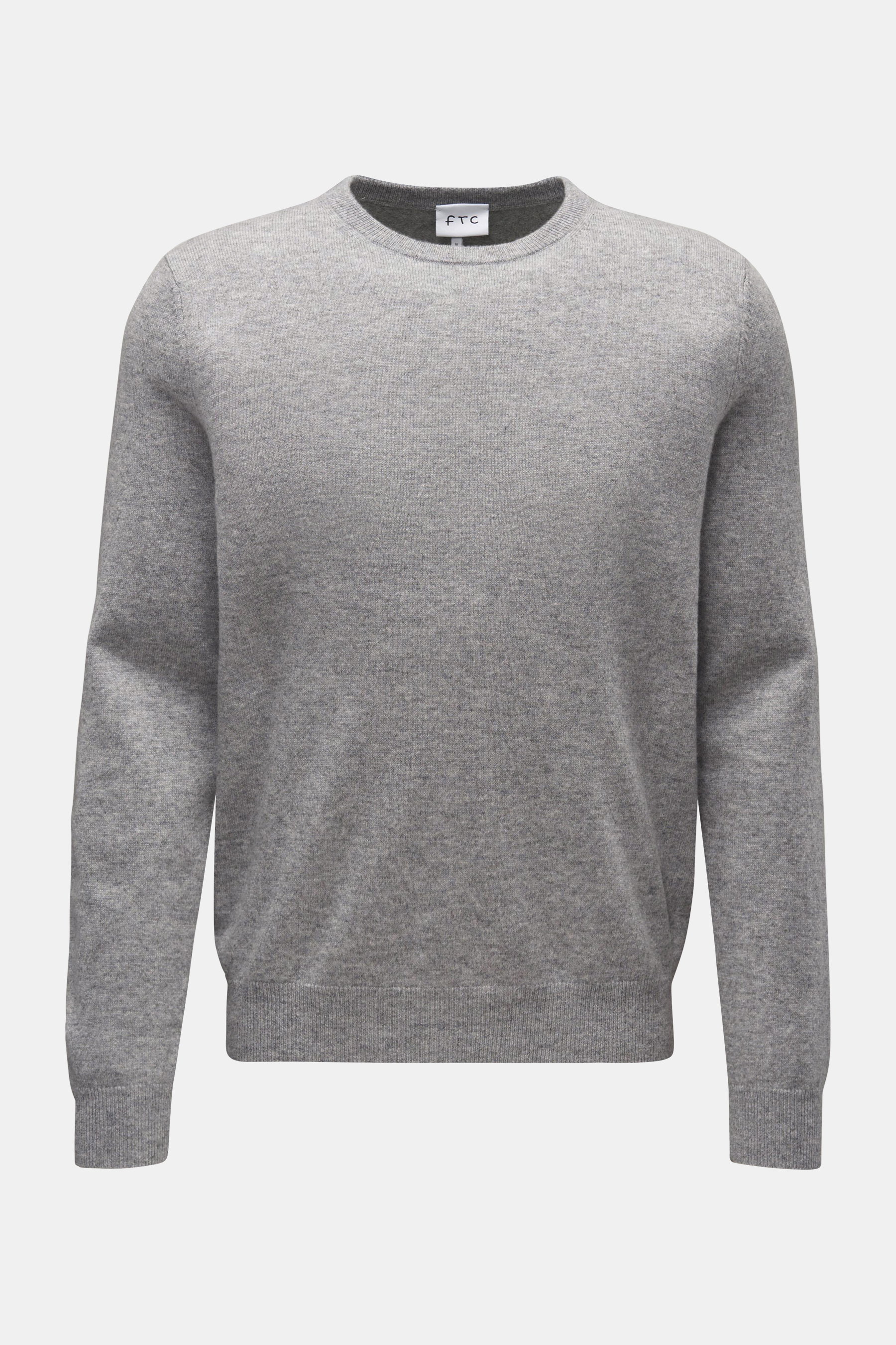 FTC Cashmere Rundhalspullover hellgrau