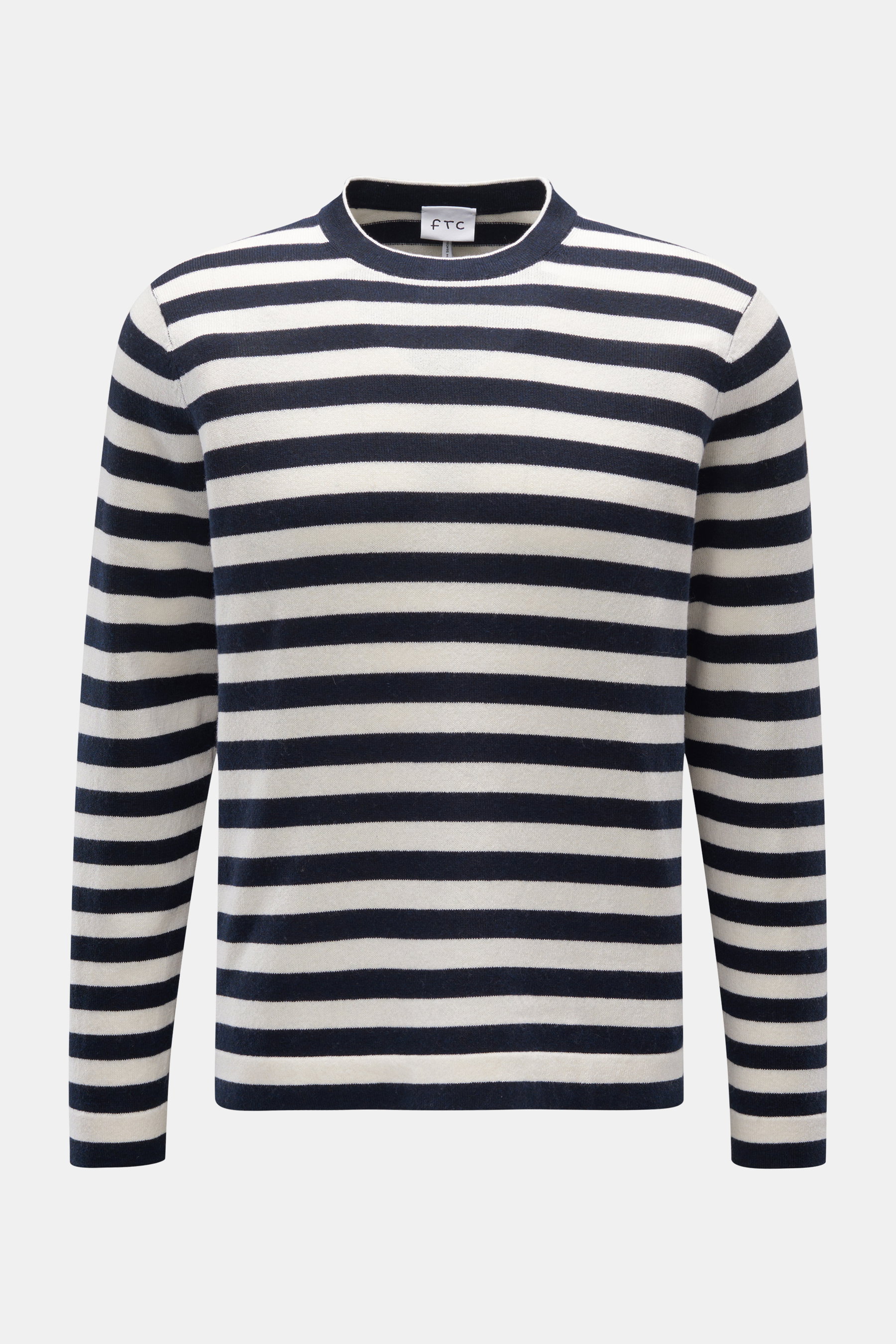 FTC Rundhalspullover dark navy/offwhite gestreift