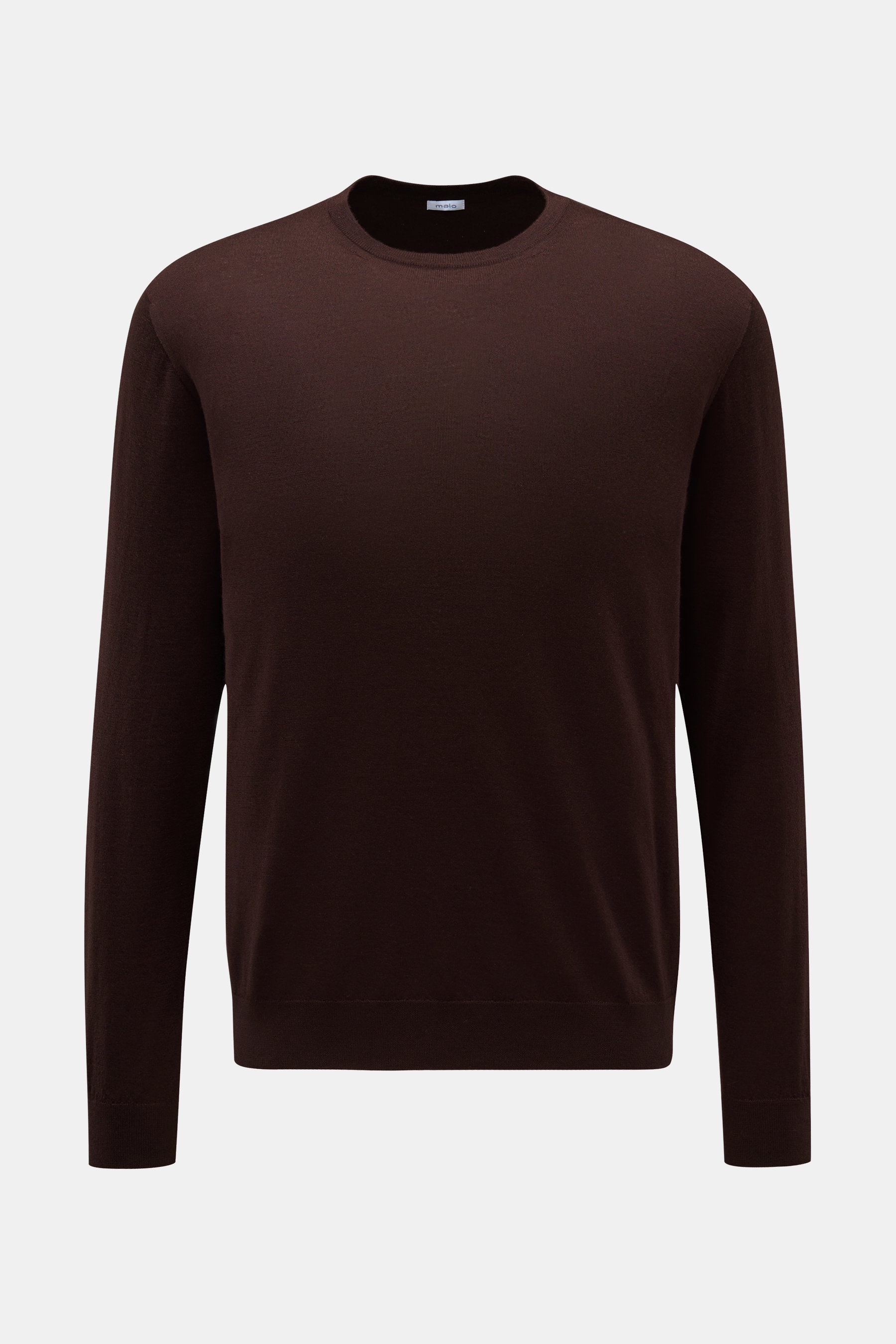 Malo Cashmere Rundhalspullover dunkelbraun