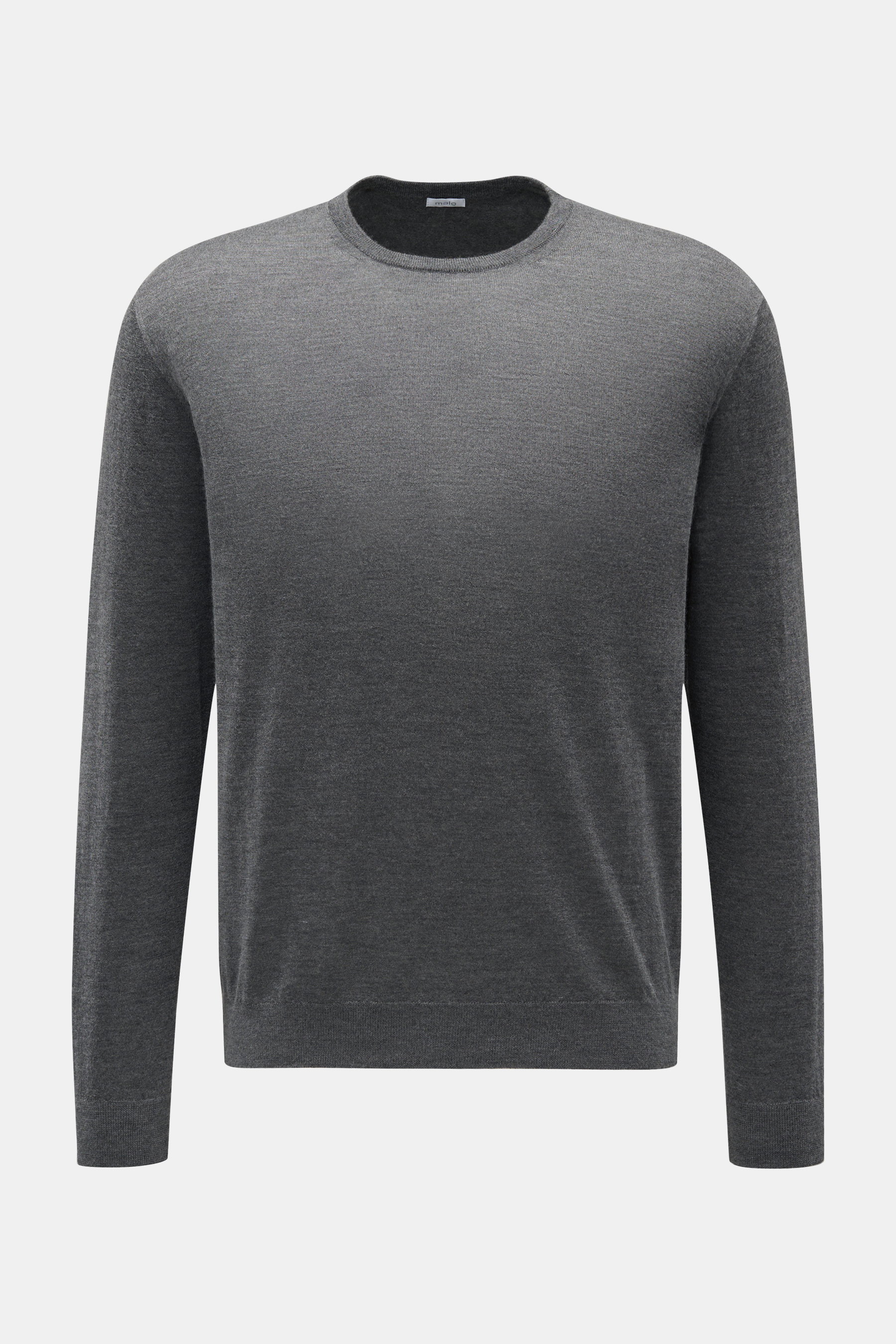 Malo Cashmere Rundhalspullover grau meliert
