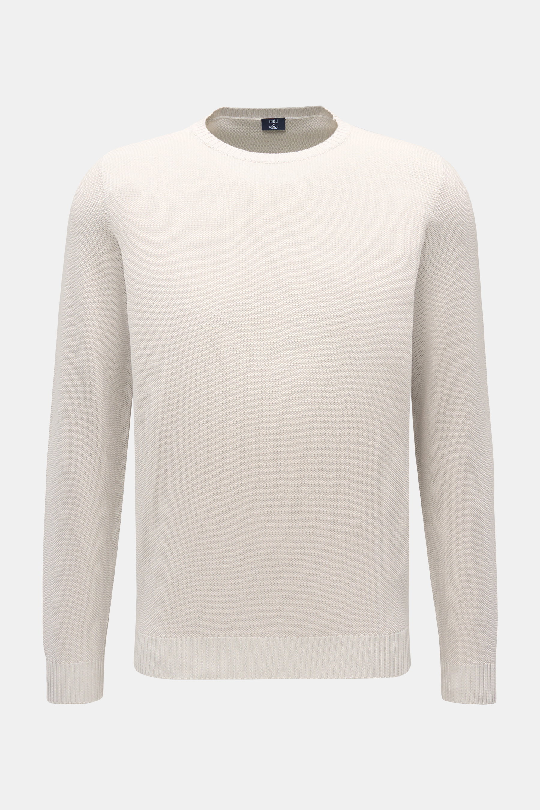 Fedeli Piqué-Rundhalspullover 'Bahamas' beige