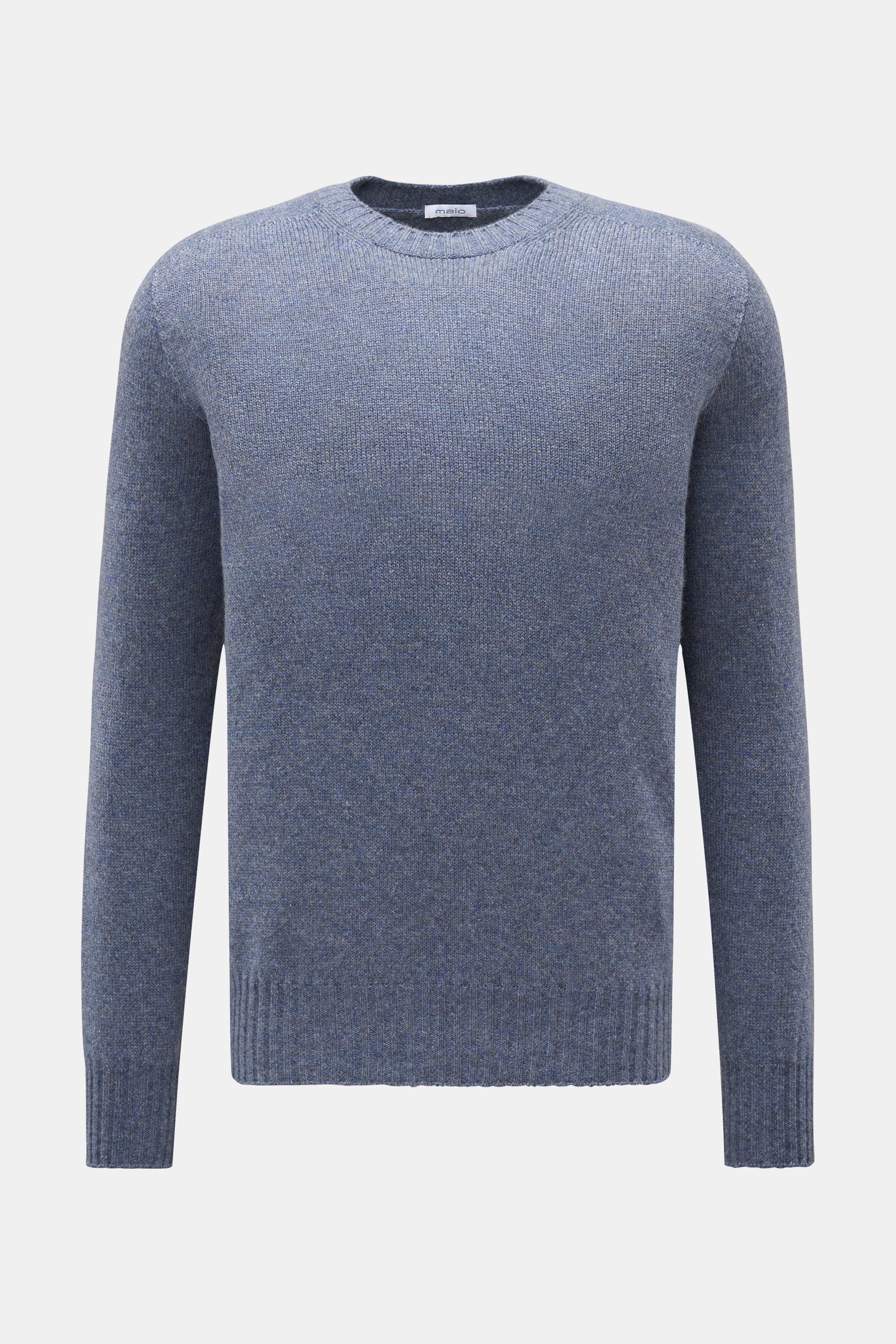 Malo Cashmere Rundhalspullover rauchblau