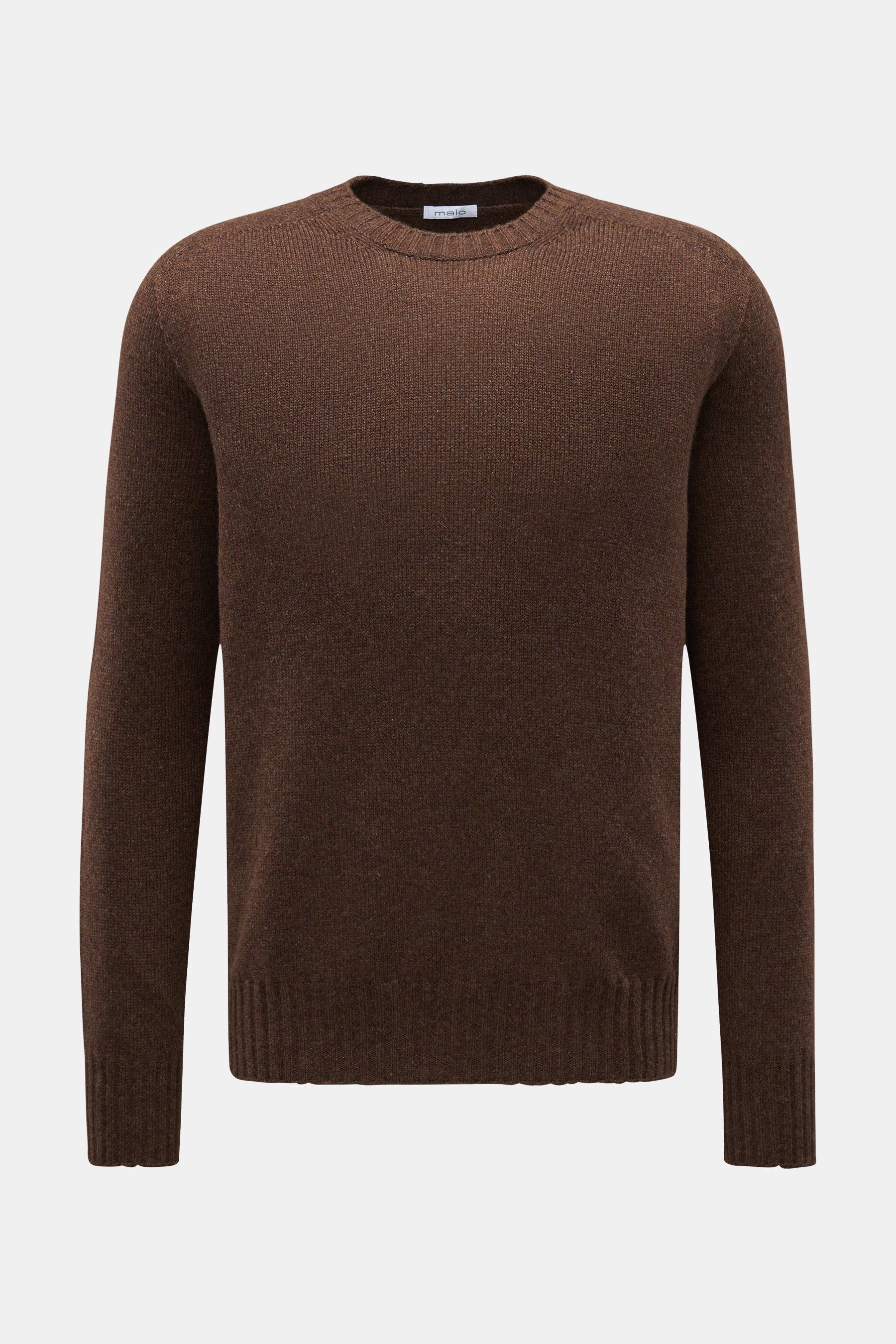 Malo Cashmere Rundhalspullover dunkelbraun