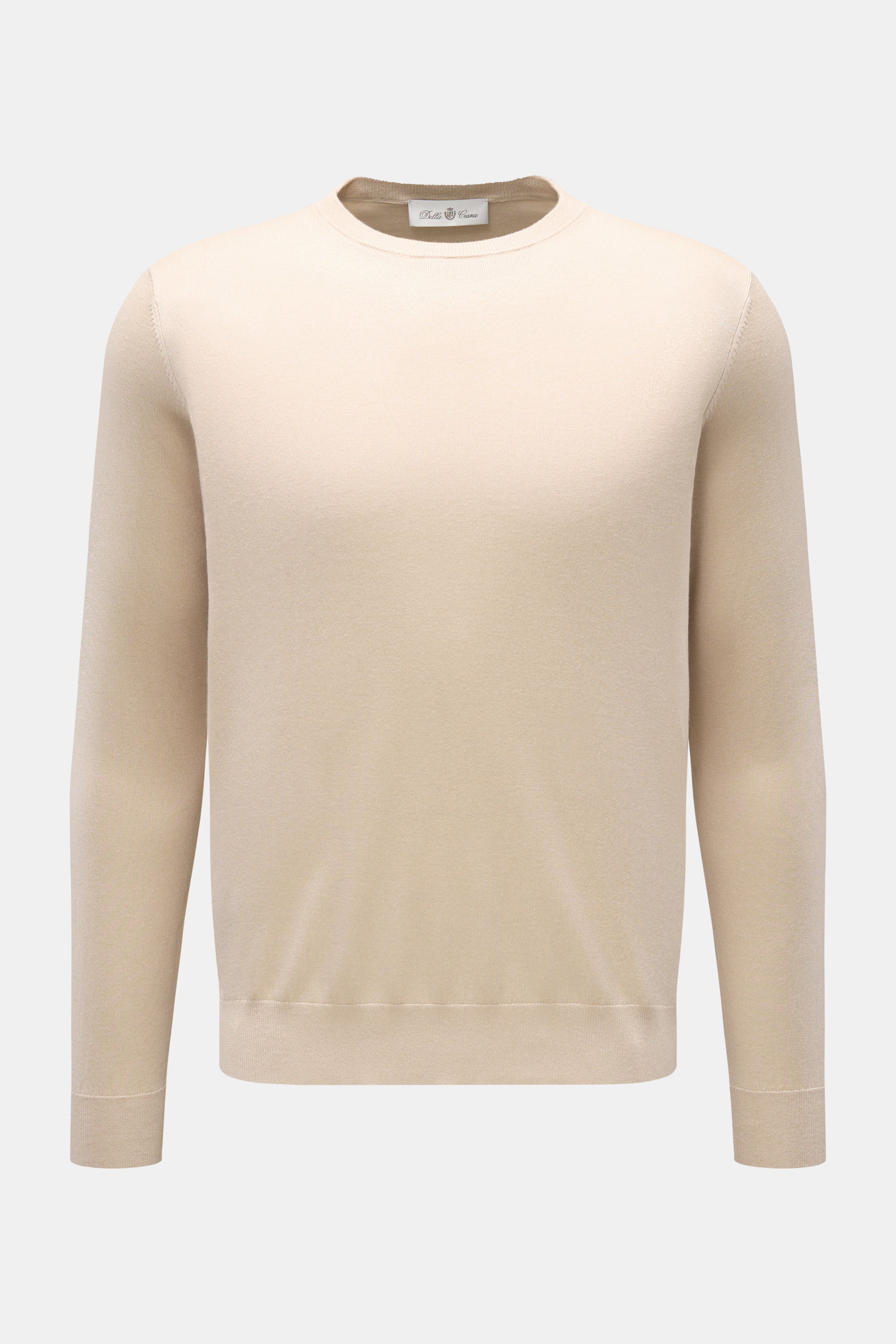 Della Ciana Feinstrick-Rundhalspullover 'Girocollo' sand