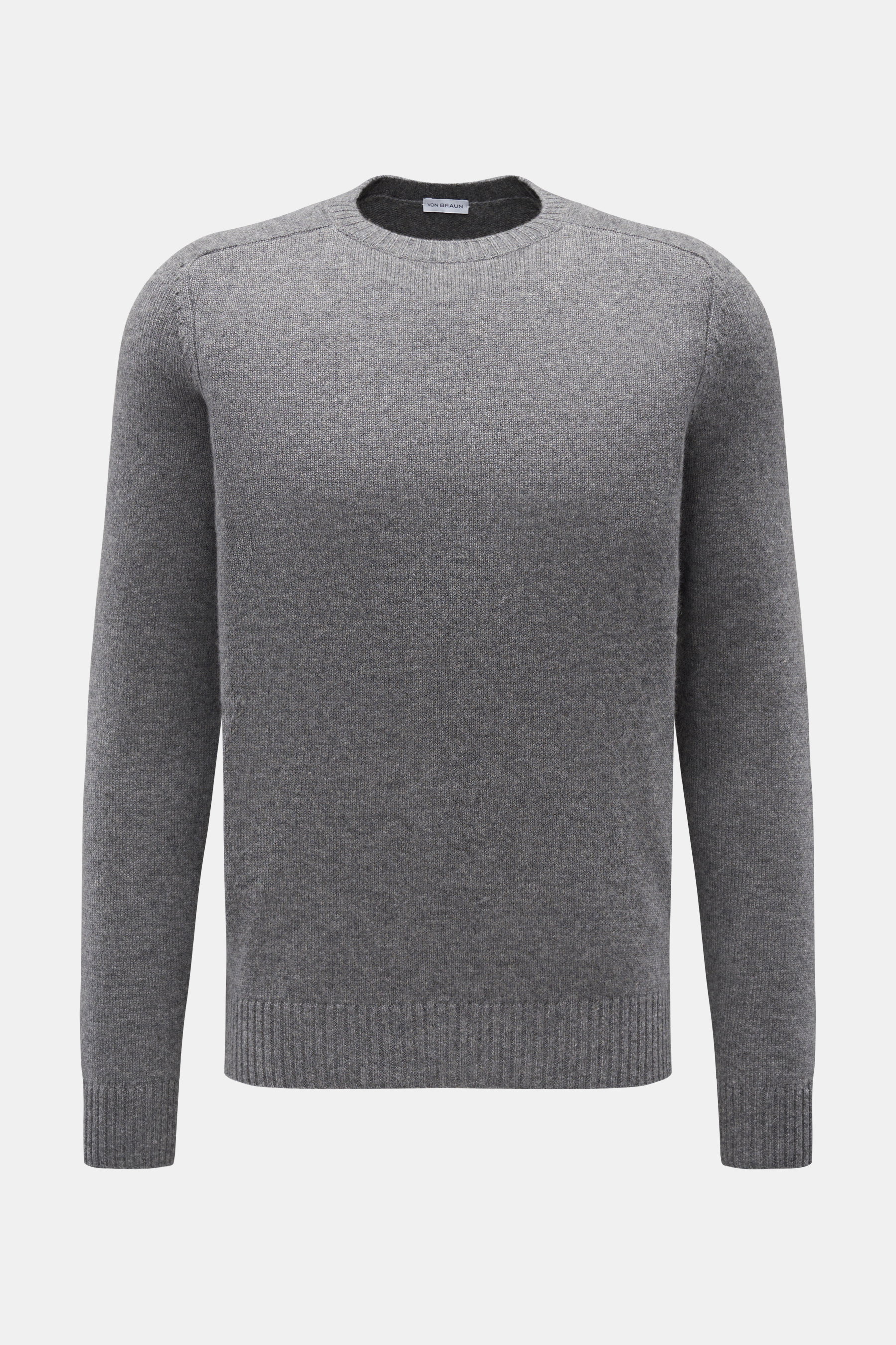 Cashmere crew neck jumper grey mottled