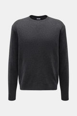 von Braun Cashmere crew neck jumper dark grey mottled