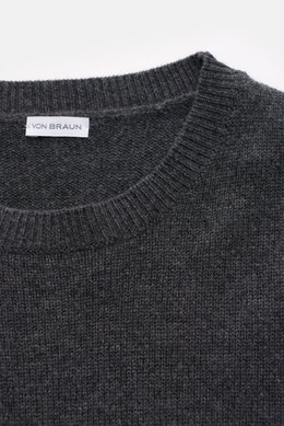 von Braun Cashmere crew neck jumper dark grey mottled