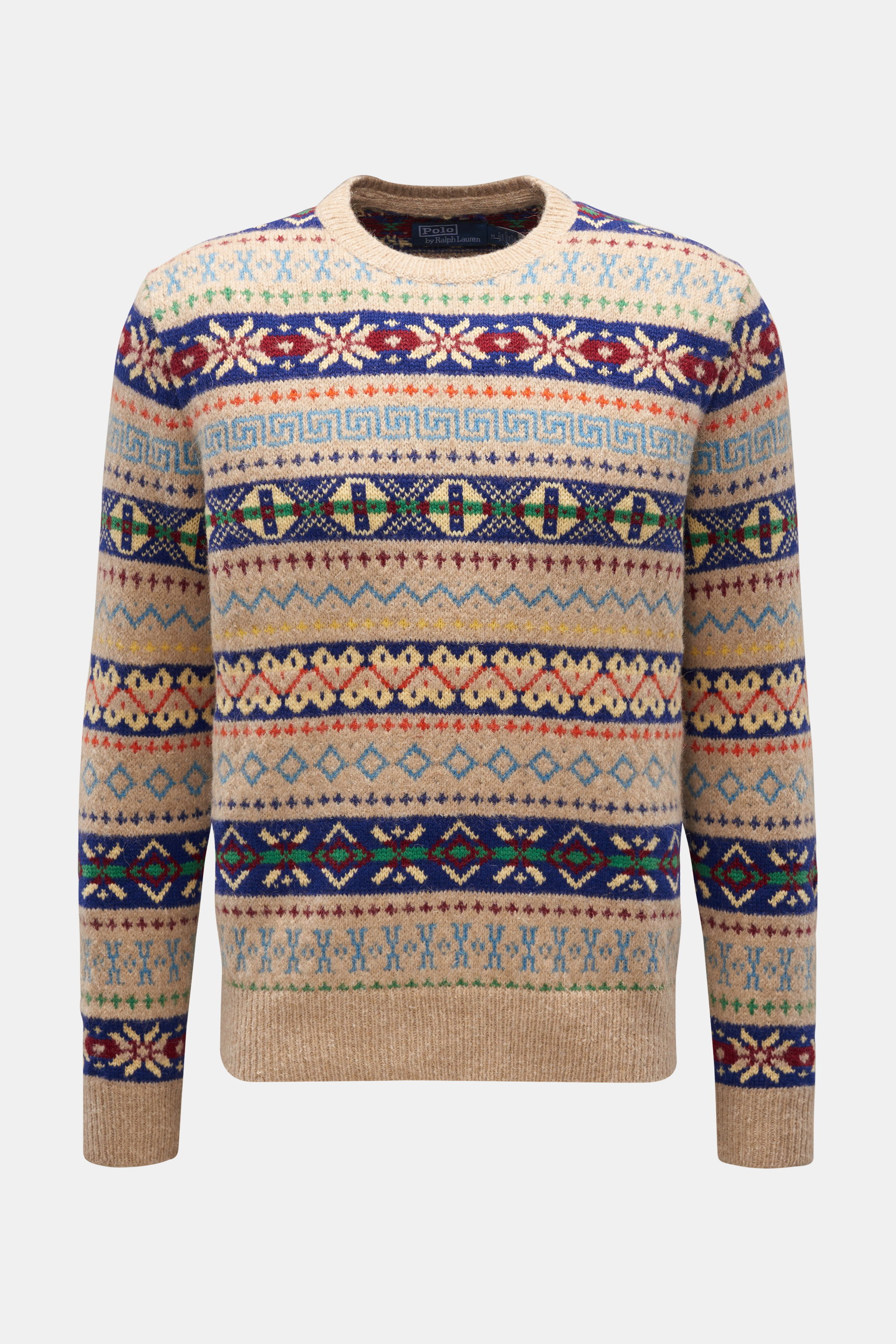 Polo Ralph Lauren Crew neck jumper beige/dark blue patterned