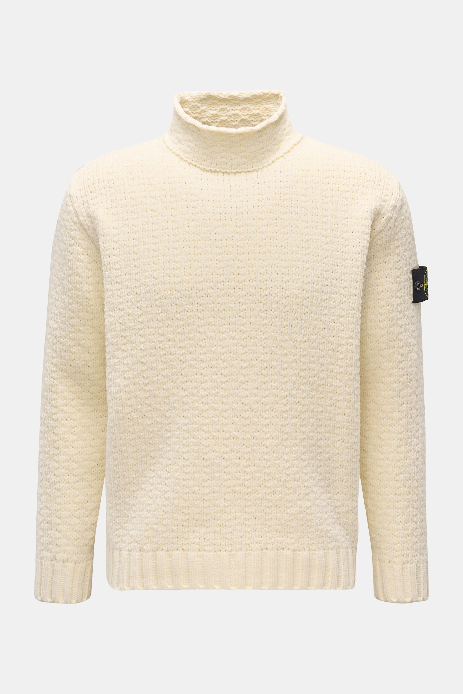 Stone Island Mock Neck Pullover 'Cotton Chenille' creme