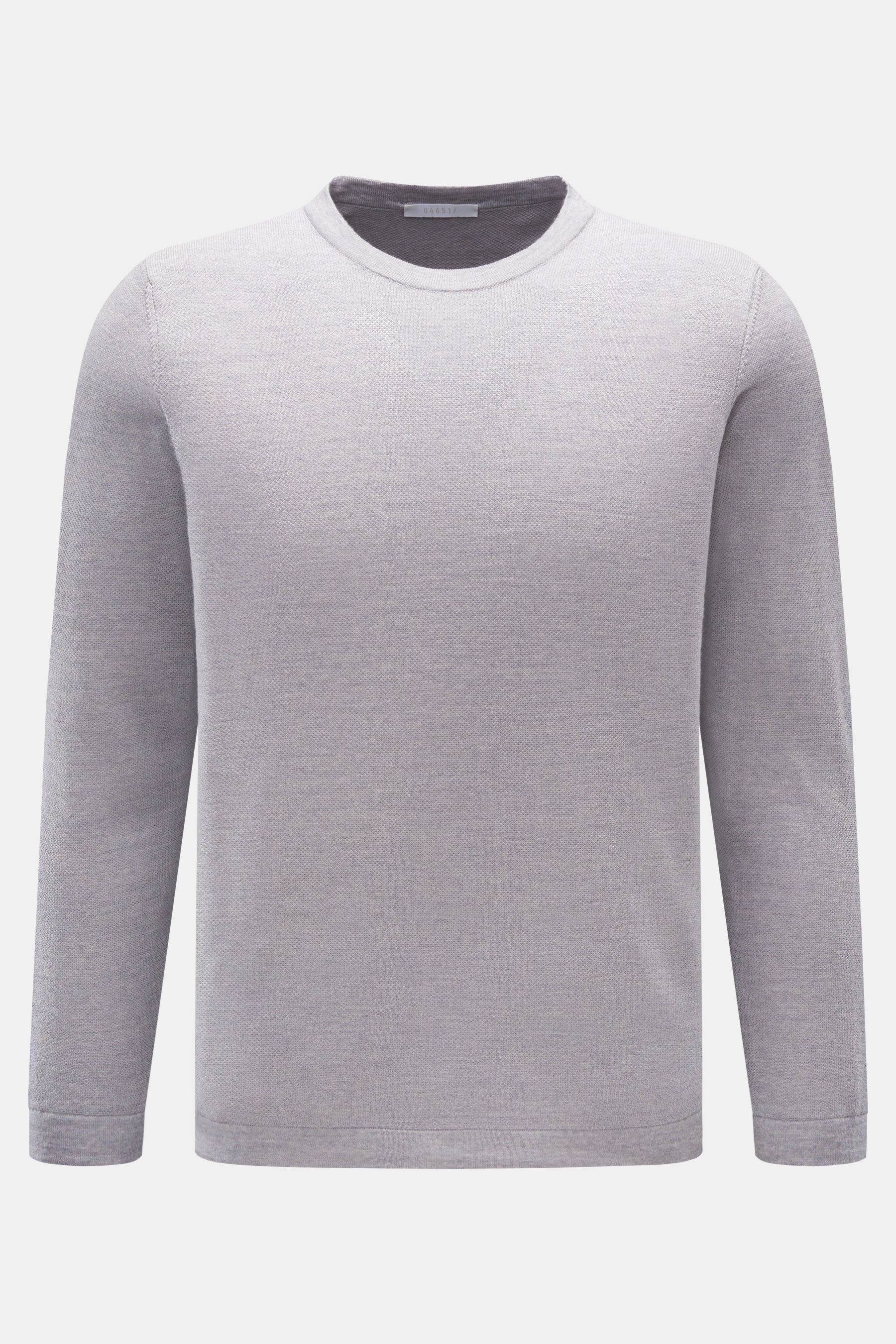 Merino Rundhalspullover grau