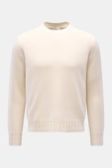 Lunaria Cashmere Cashmere Rundhalspullover creme