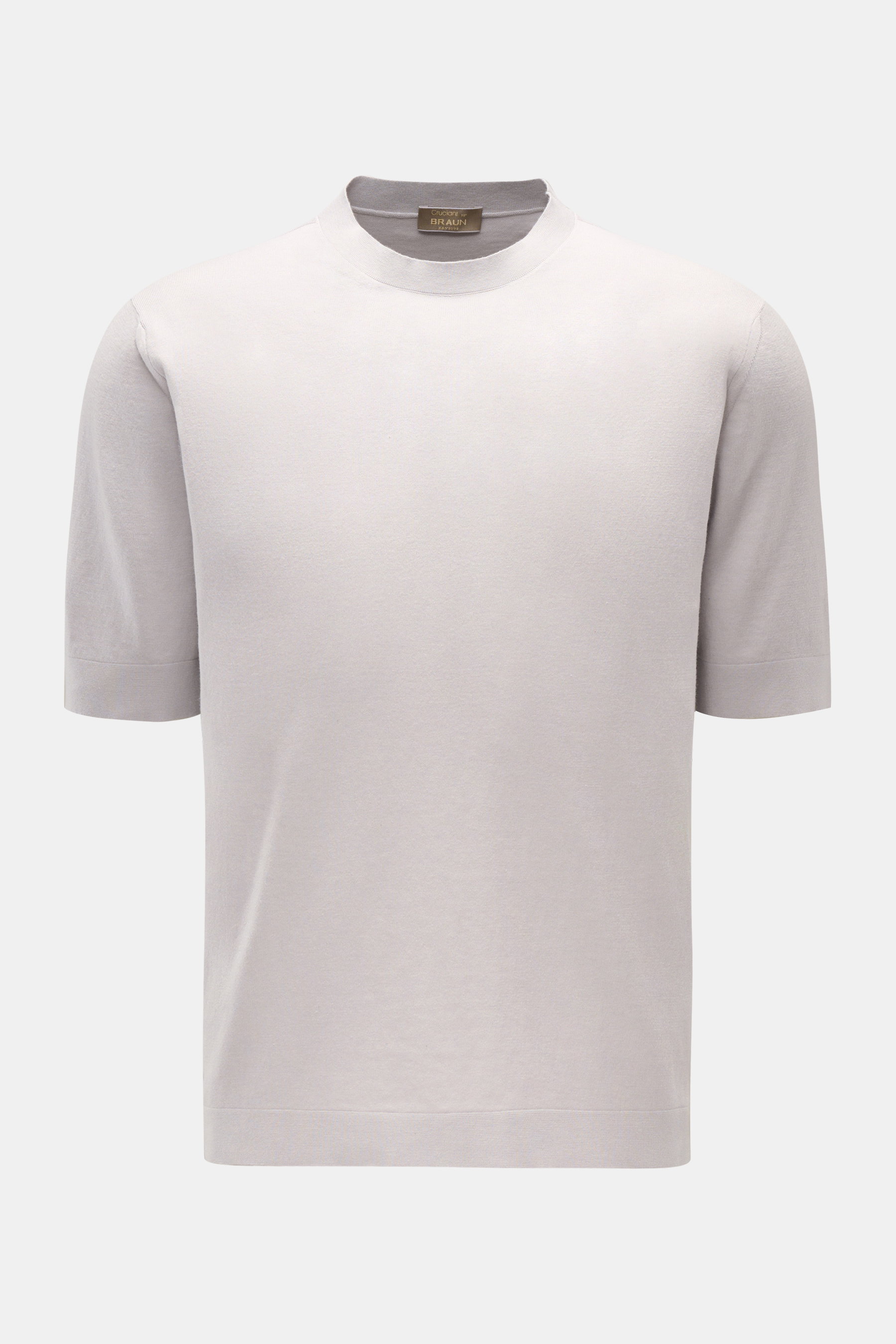 Cruciani Kurzarm-Pullover hellgrau