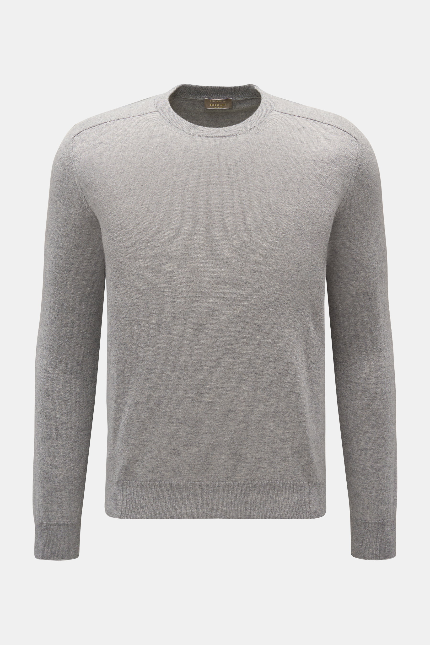 Cruciani Cashmere Rundhalspullover grau meliert