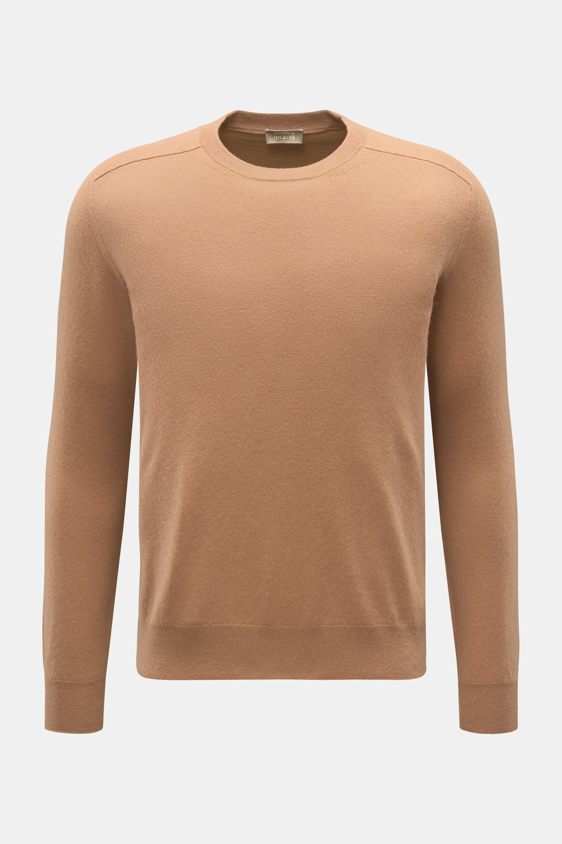 Cruciani Cashmere Rundhalspullover hellbraun