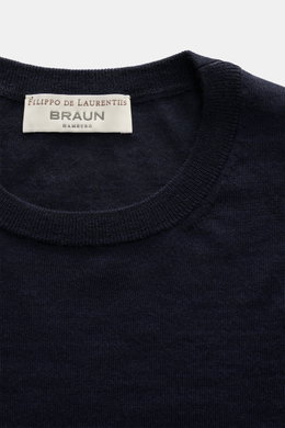 Filippo de Laurentiis Fine knit crew neck jumper navy