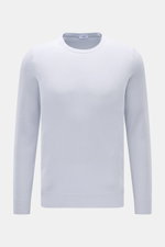 von Braun Cashmere Rundhalspullover hellblau, Slim Fit, feines Strickbild, weicher Griff, reiner Cashmere, Rundhalsausschnitt, flexible Rippbündchen, Frontansicht