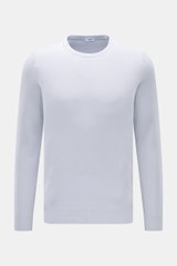 von Braun Cashmere Rundhalspullover hellblau, Slim Fit, feines Strickbild, weicher Griff, reiner Cashmere, Rundhalsausschnitt, flexible Rippbündchen, Frontansicht